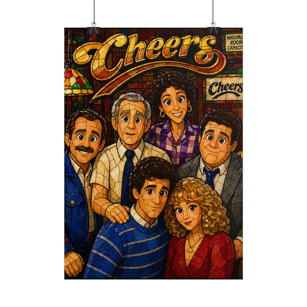 Cheers TV Cast Rolled Poster — Retro Sitcom Wall Art