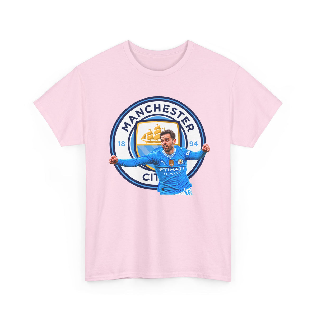 Bernardo SIlva Manchester City legend Cotton T‑Shirt — Blue Crest Football Tee