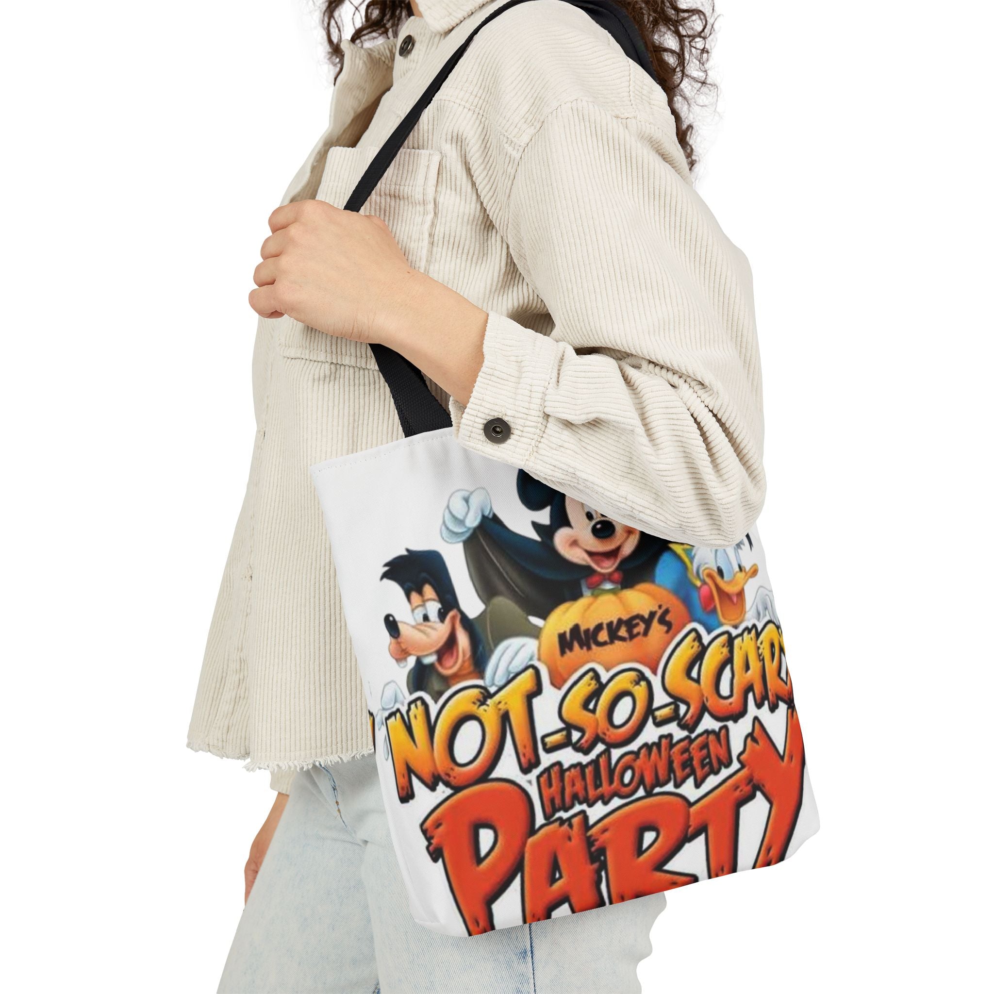Halloween Party Canvas Tote Bag — "Not-So-Scary Halloween Party" Graphic
