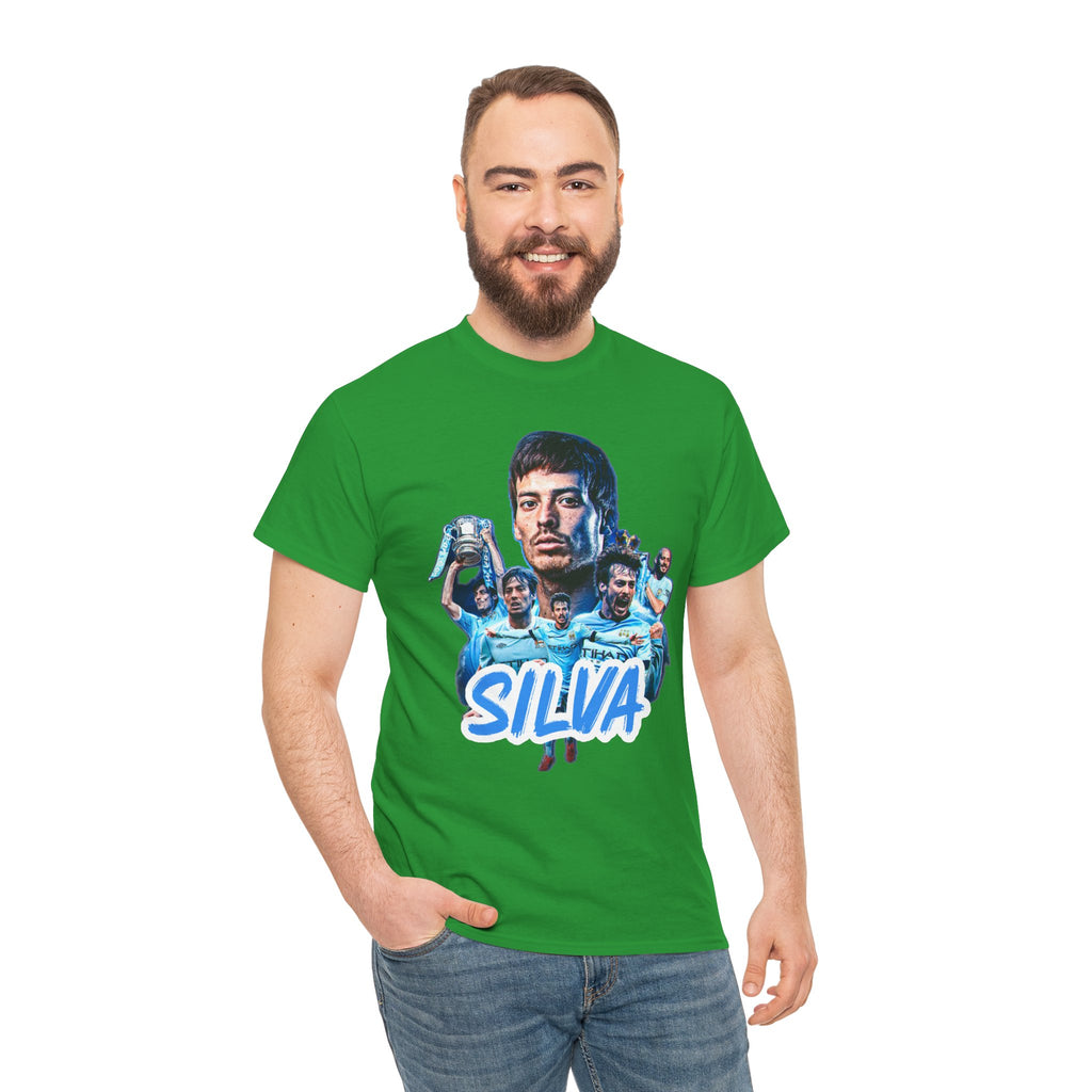 David Silva Manchester City Soccer Tee — Classic Player Portrait Football Shirt