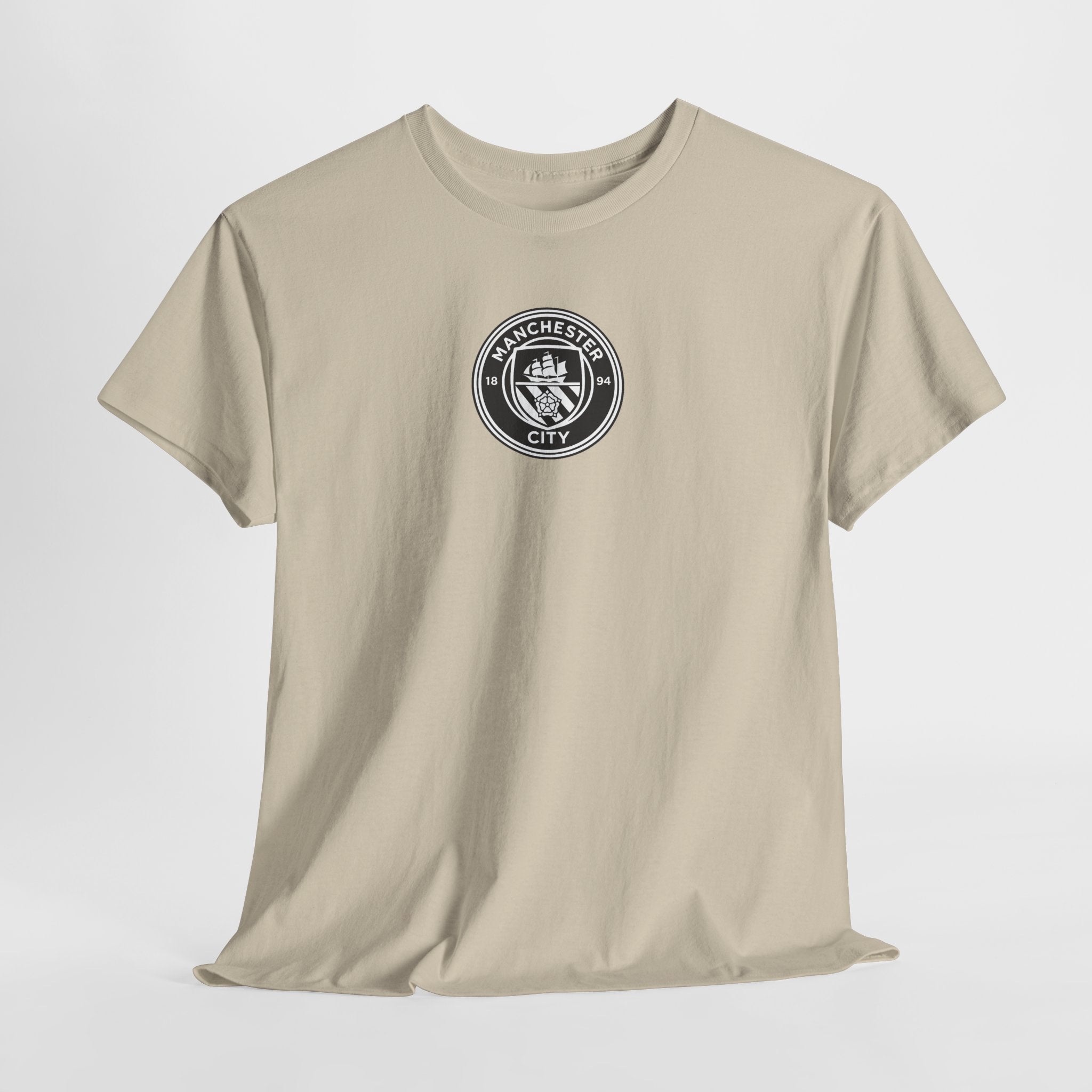 Man City Unofficial T-Shirt — Vintage Crest Logo Tee (Small Chest Emblem)