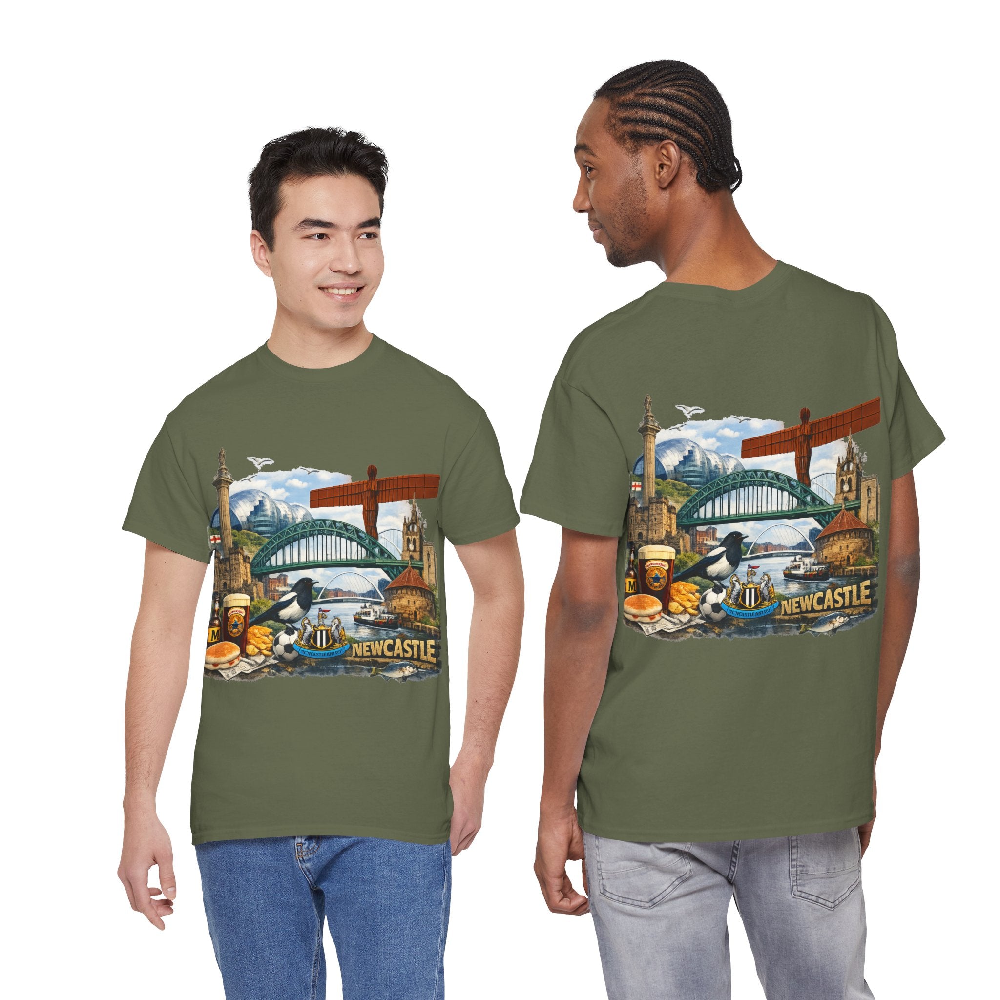 Newcastle Upon Tyne Landmark Tee — Vintage Cityscape T-Shirt