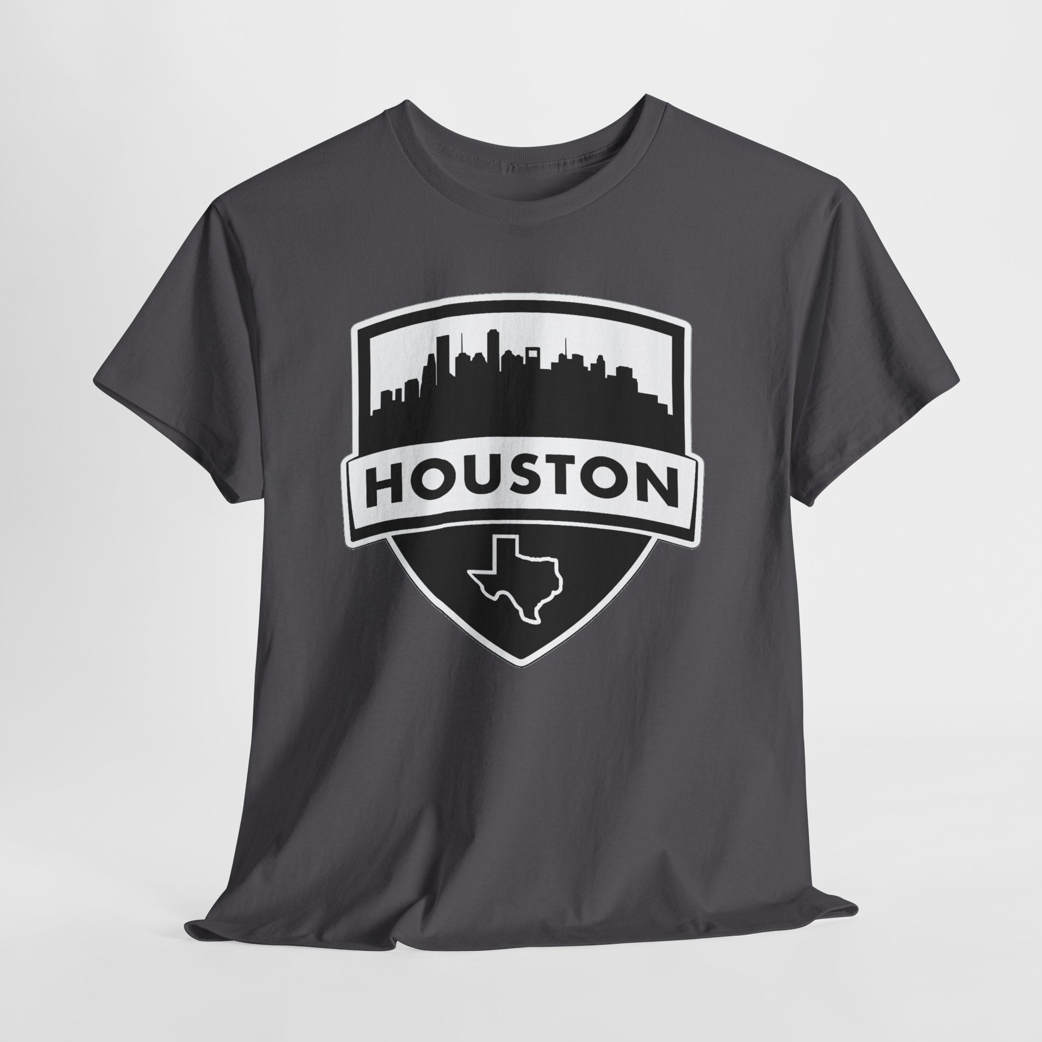 Houston Skyline Shield T-Shirt — Texas Outline City Pride Tee