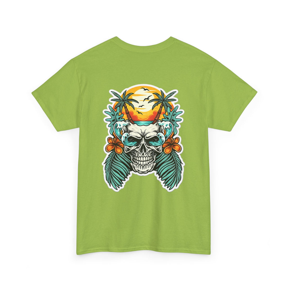 Tropical Skull Tee — Sunset Palm Beach Skull T-Shirt
