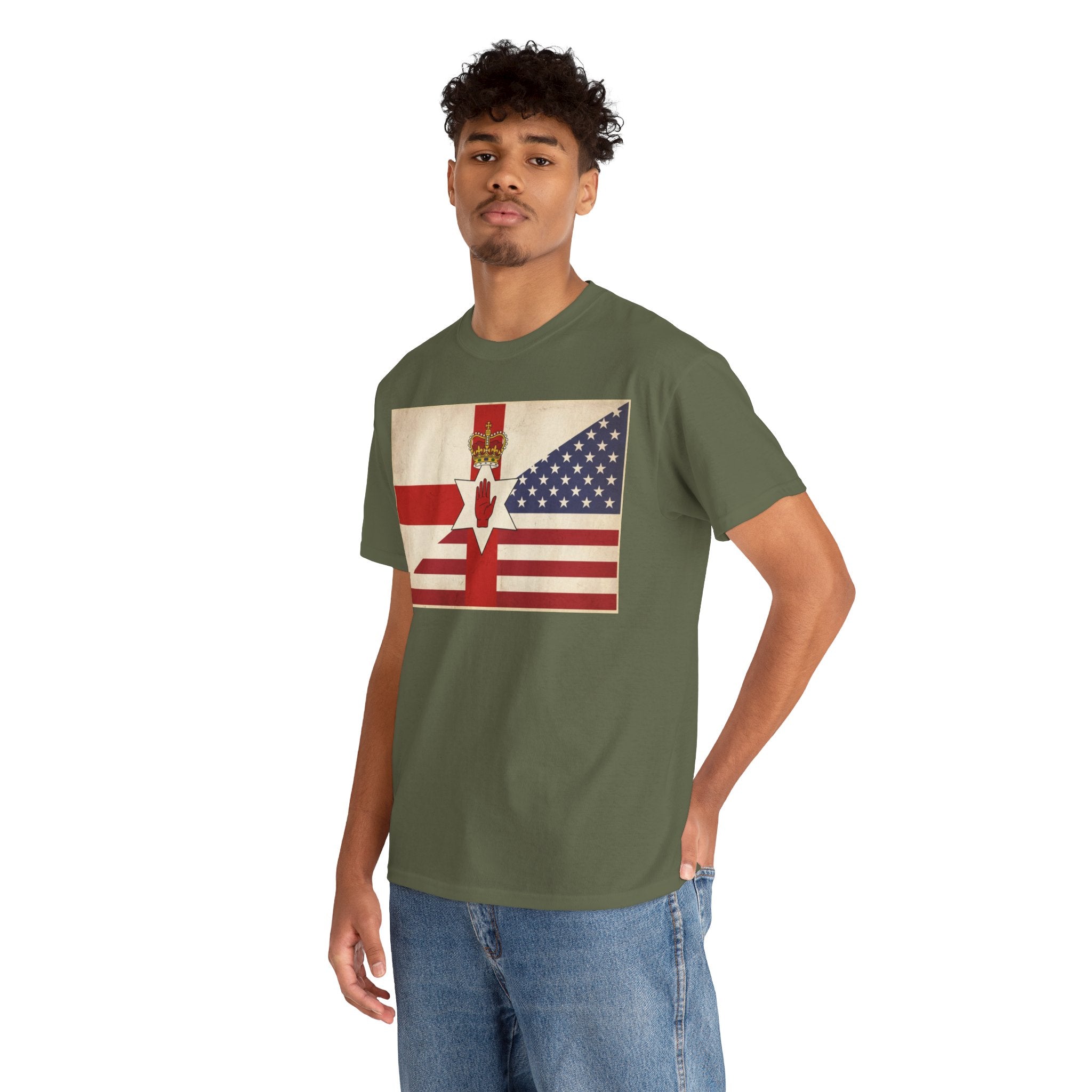 Northern Ireland + American Flag Tee — Vintage Graphic Shirt