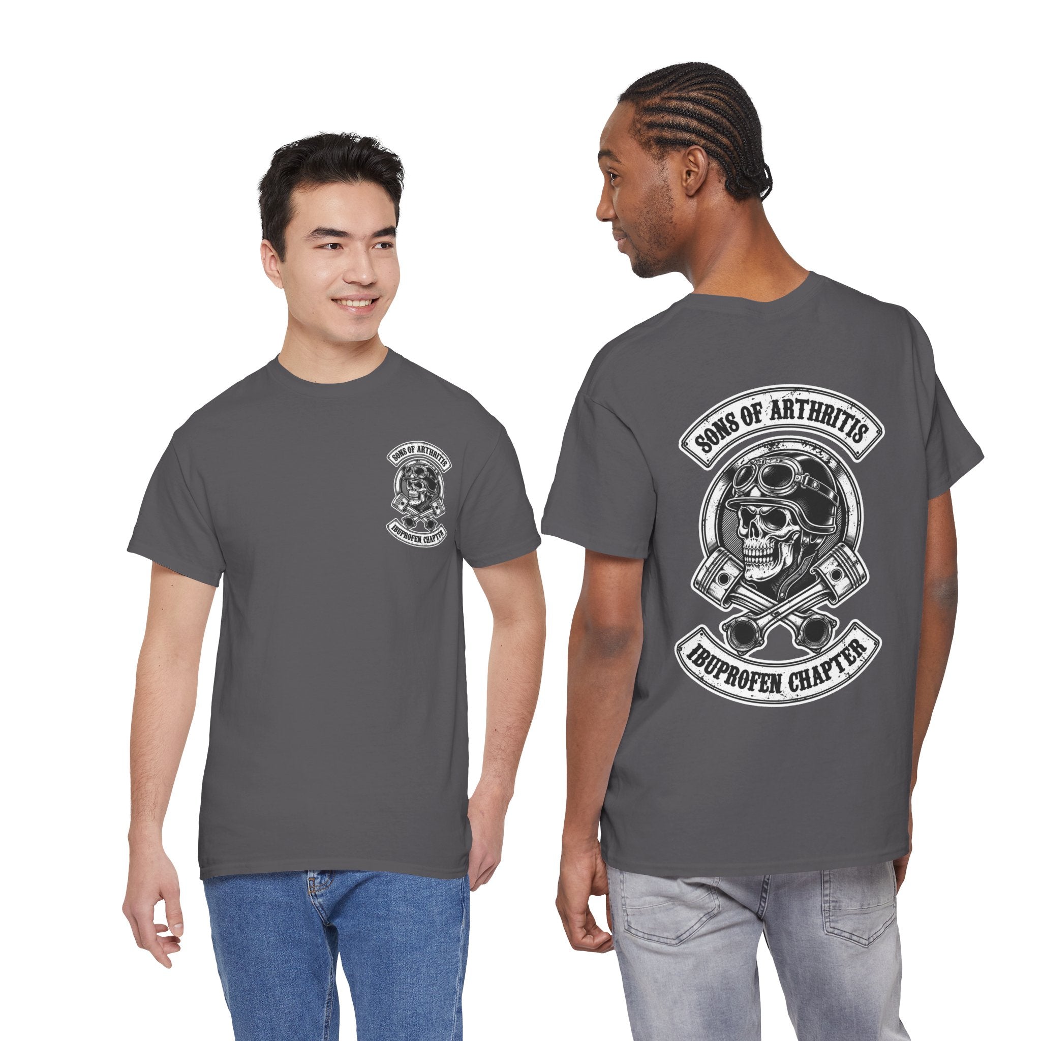 Sons of Arthritis Tee — Humorous Biker Skull "Ibuprofen Chapter" T-Shirt