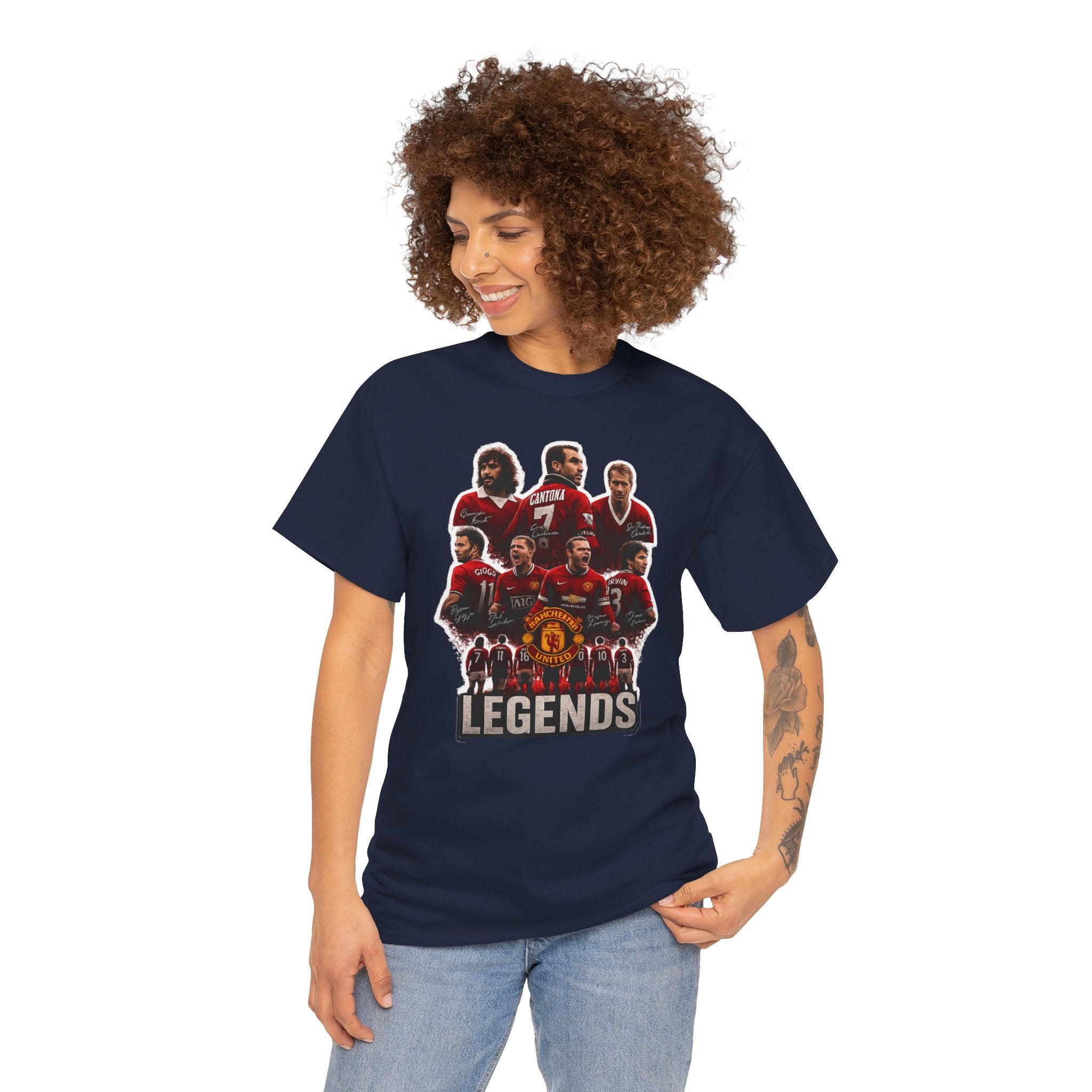 Manchester United Legends Football Team Tee — Retro Manchester United Players Graphic Shirt