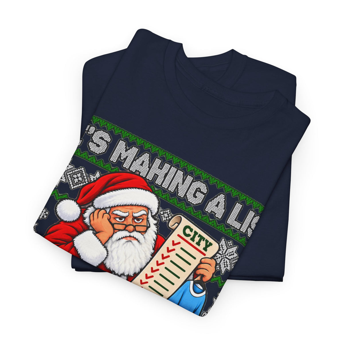 Manchester City Charges Inspired – "He's Making a List and Checking It 115 Times!" Santa Shirt