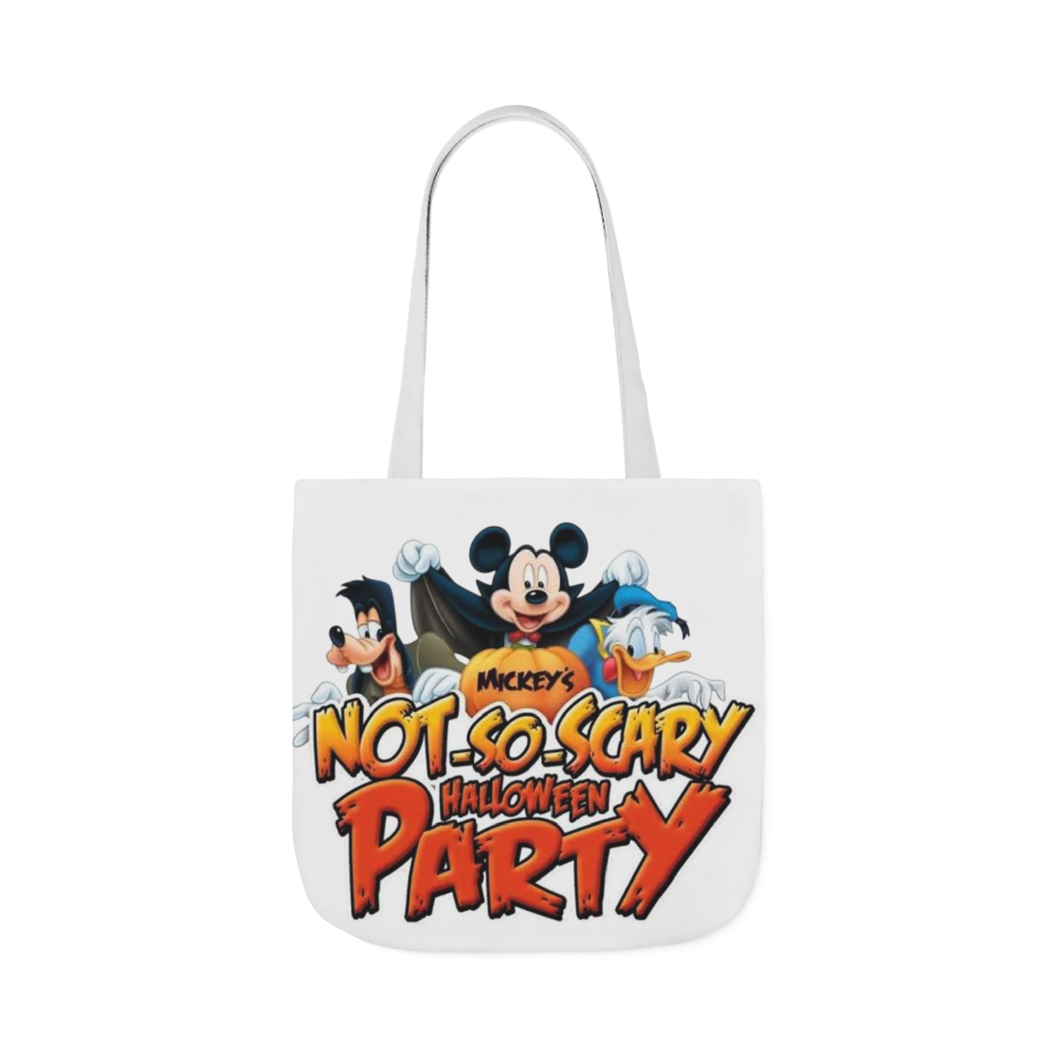Halloween Party Canvas Tote Bag — "Not-So-Scary Halloween Party" Graphic