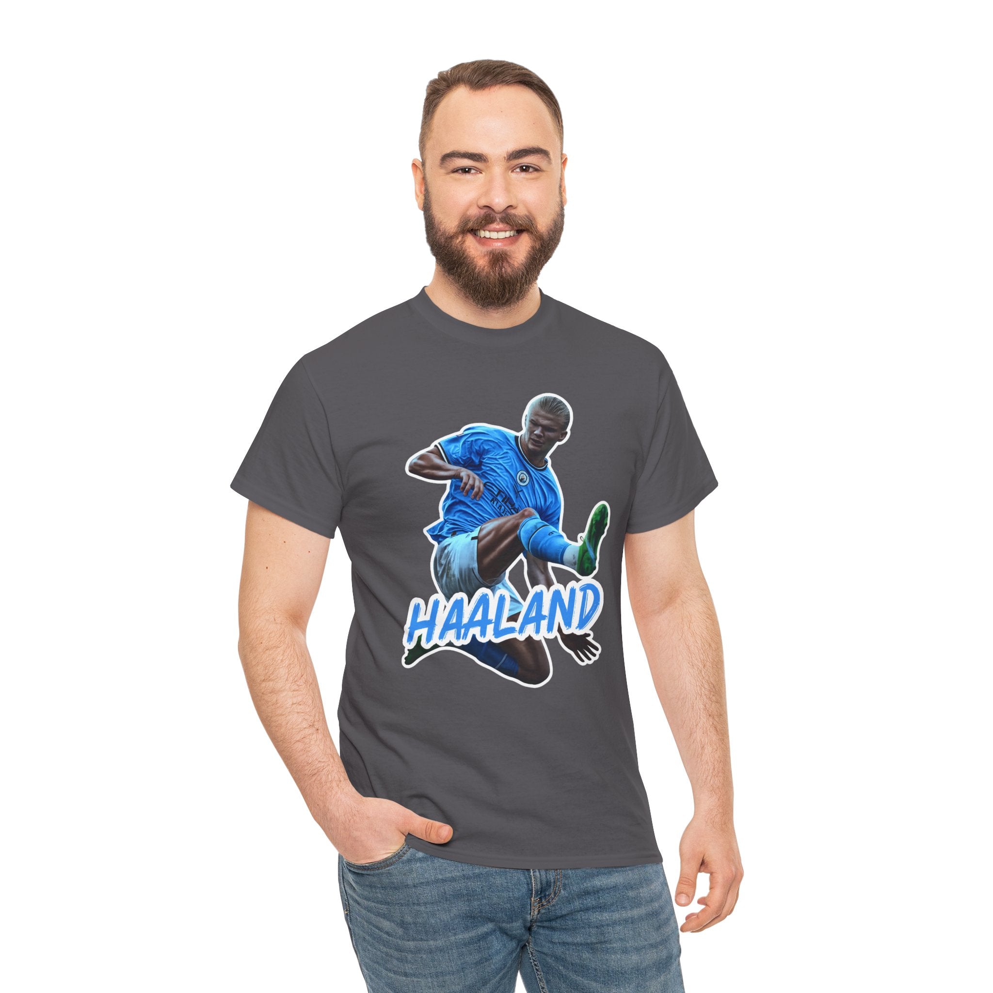 Erling Haaland Manchester City Soccer T‑Shirt – Dynamic Action Graphic Tee