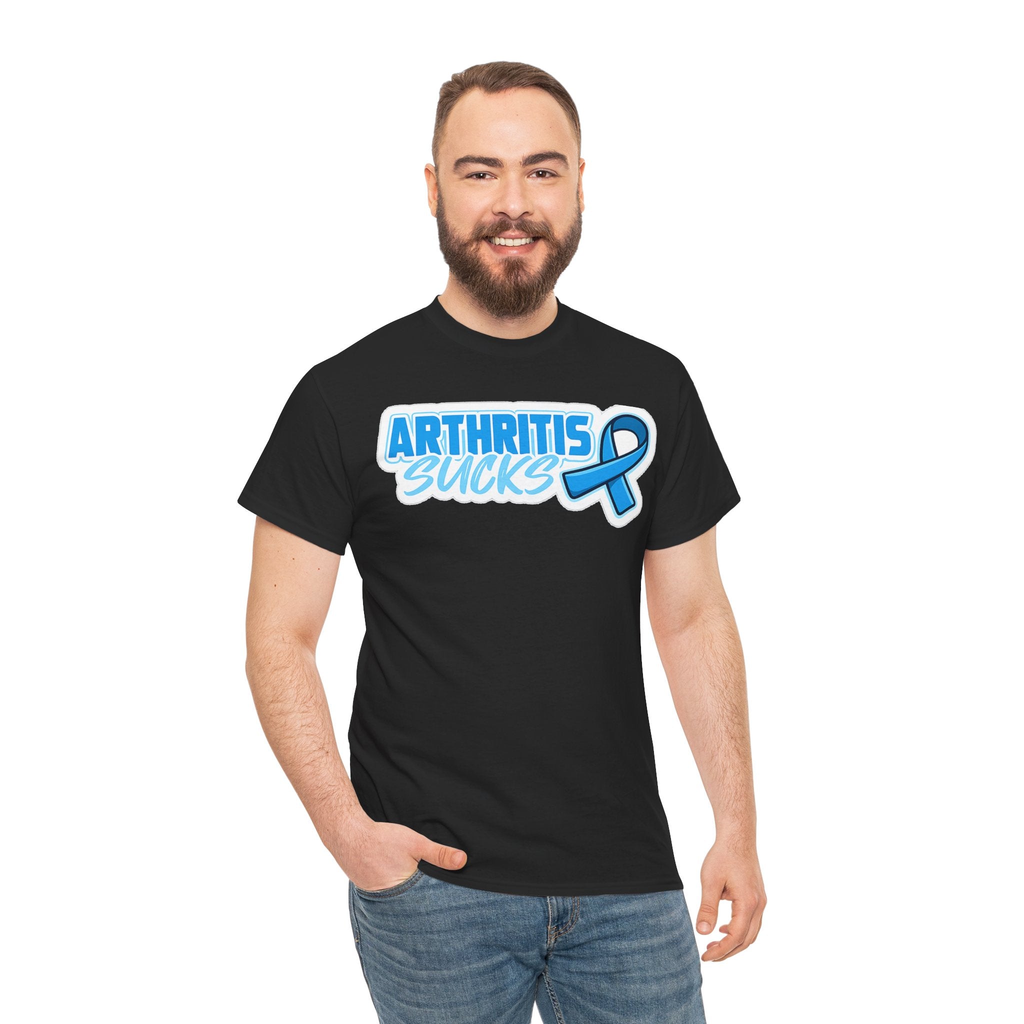 Arthritis Sucks T-Shirt with Awareness Ribbon — Arthritis Support Tee