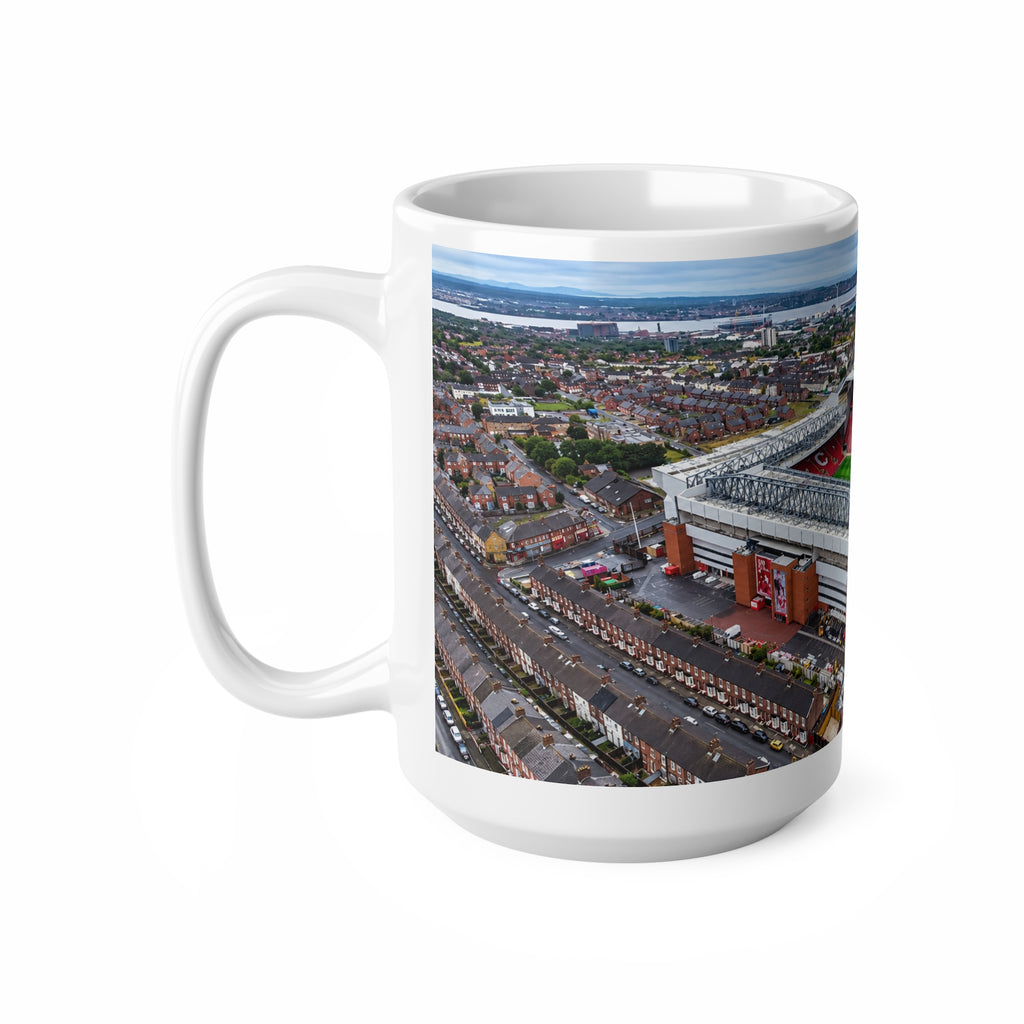 Liverpool's Anfield Stadium Aerial Photo Coffee Mug - Soccer Football Fan Gift, 11oz & 15oz Ceramic