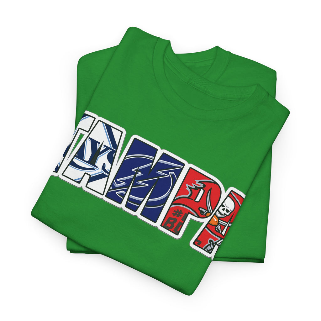 Tampa Block Letter Tee — Florida Flag Graphic T‑Shirt