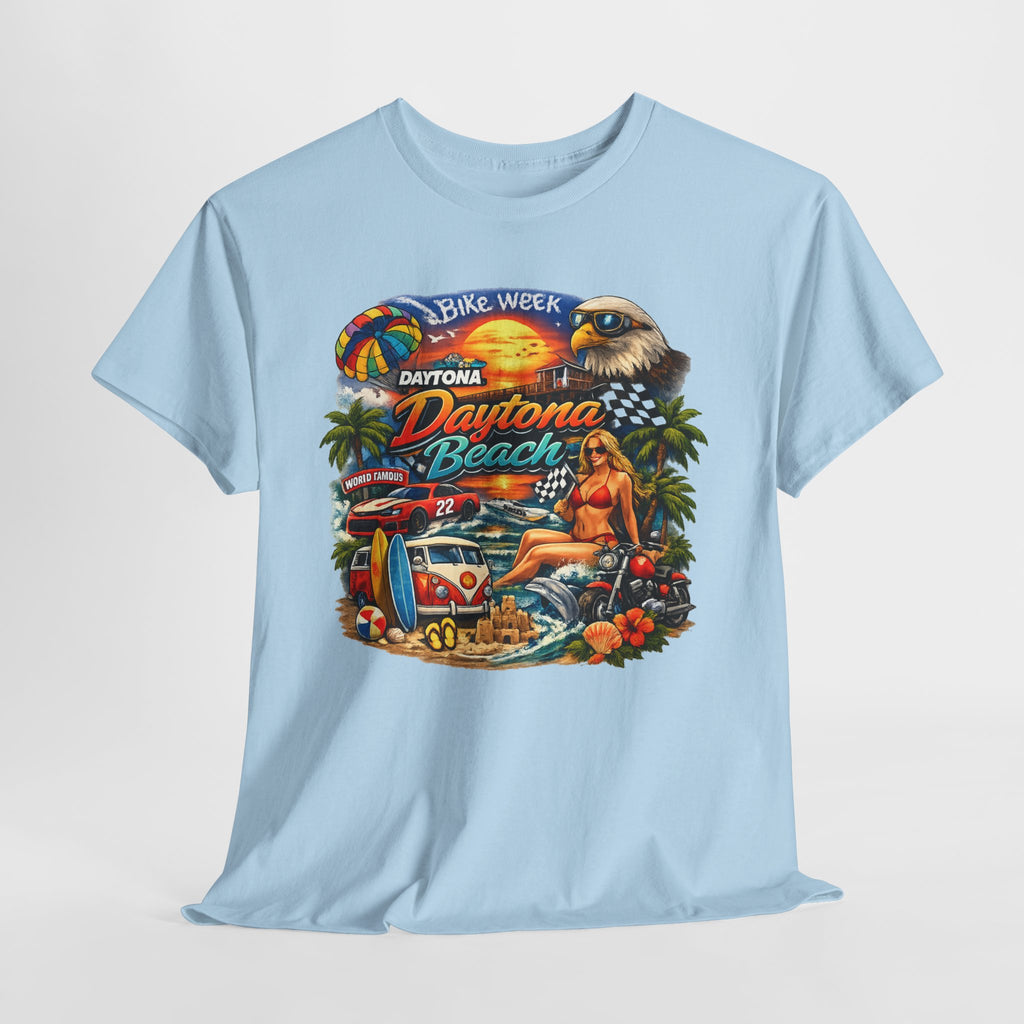 Daytona Beach Vintage Surf T-Shirt — Retro Sunset Palm Beach Tee