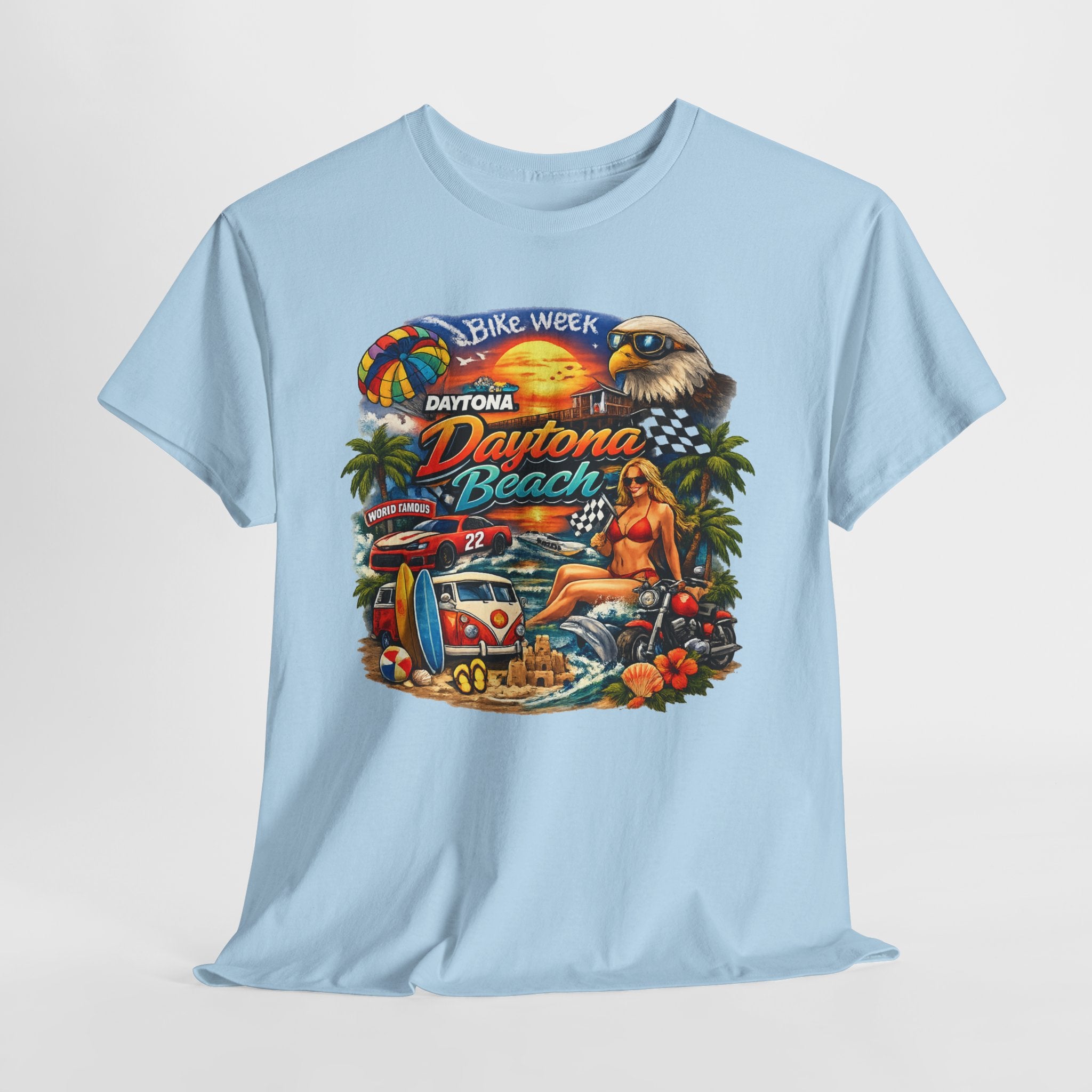 Daytona Beach Vintage Surf T-Shirt — Retro Sunset Palm Beach Tee