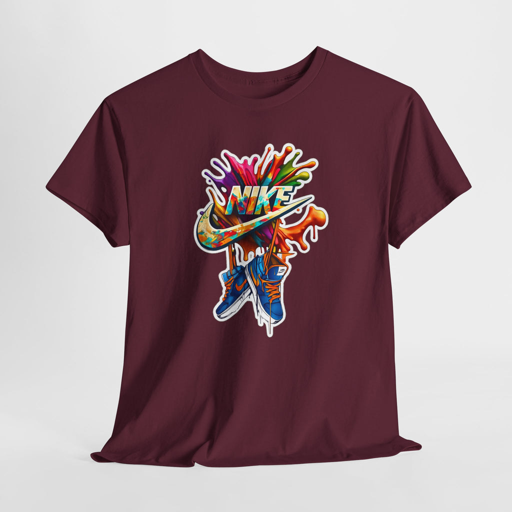Nike Inspired Splash Graphic Tee — Colorful Sneaker Streetwear T-Shirt