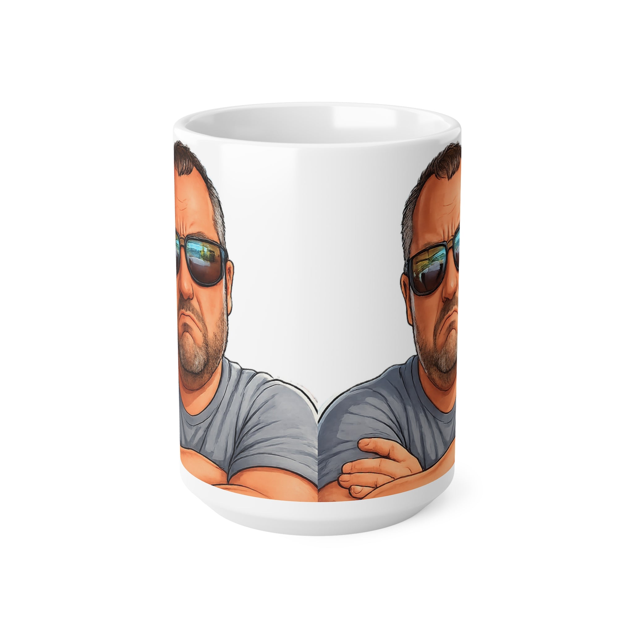 Grumpy Man Ceramic Coffee Cups, 11oz, 15oz