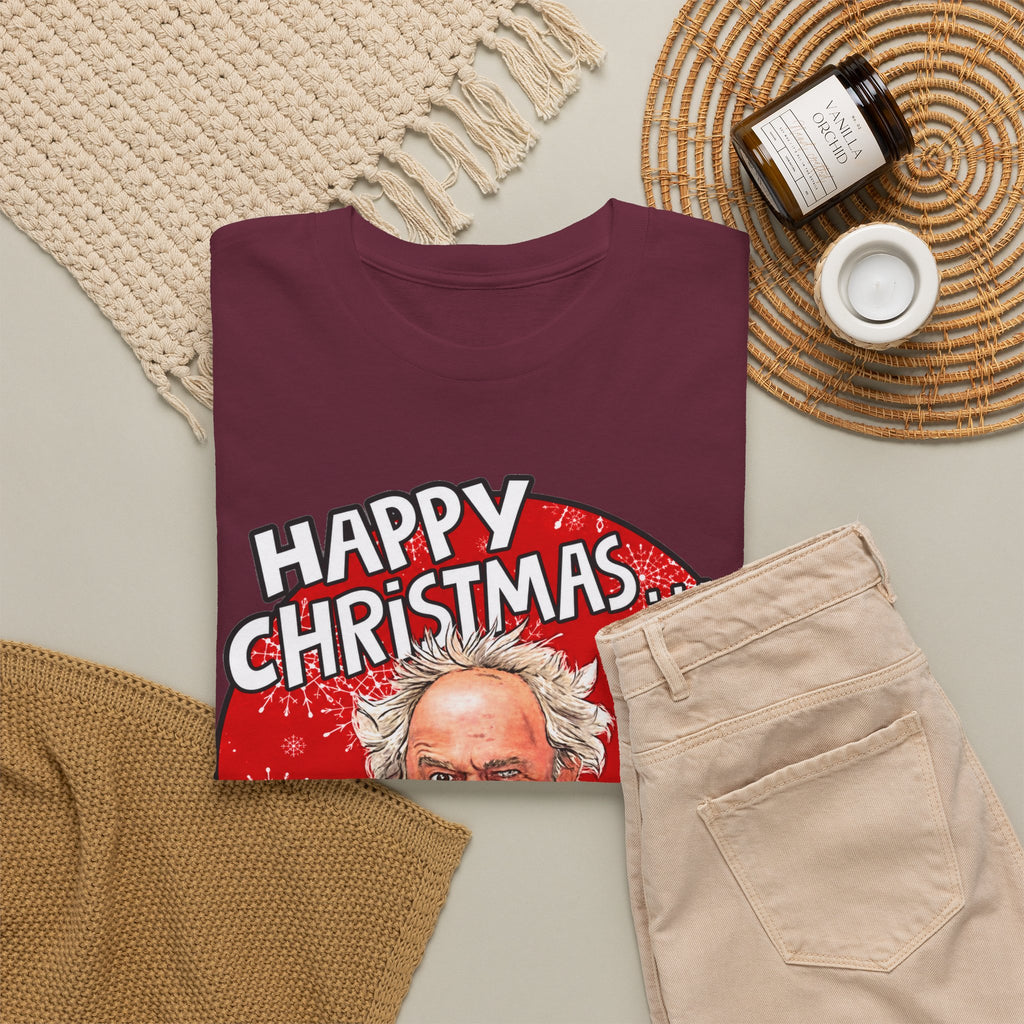 Funny Christmas Tee — “Happy Christmas… Now Feck Off!” Holiday Graphic T-Shirt