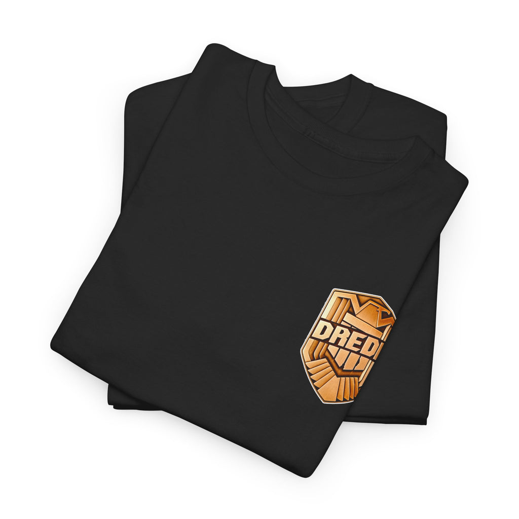 Dredd Shield Badge T-Shirt — Retro Law Enforcement Logo Tee