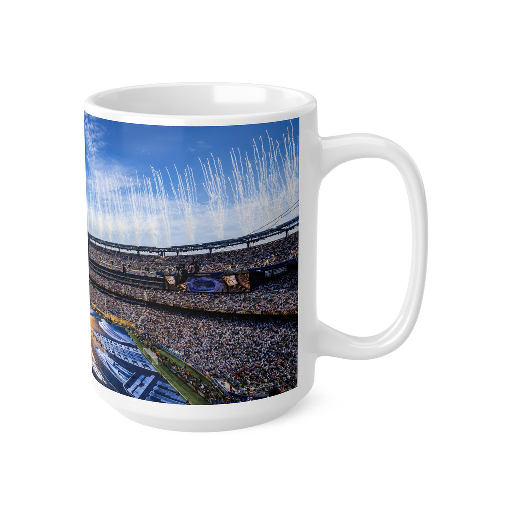 World Cup Final 2026 Stadium Celebration Ceramic Coffee Mug — Panoramic Crowd & Fireworks 11oz/15oz