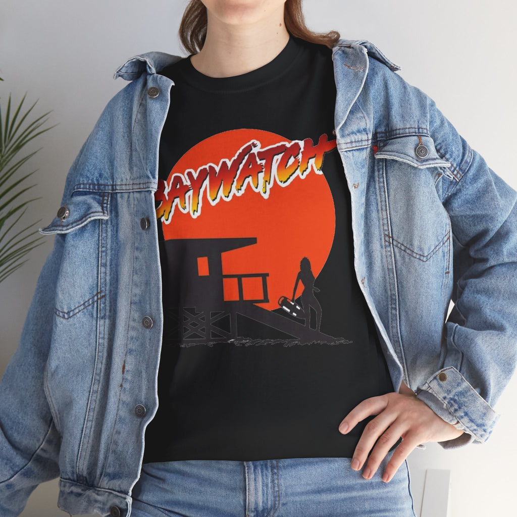 Baywatch Lifeguard Sunset Cotton T-Shirt