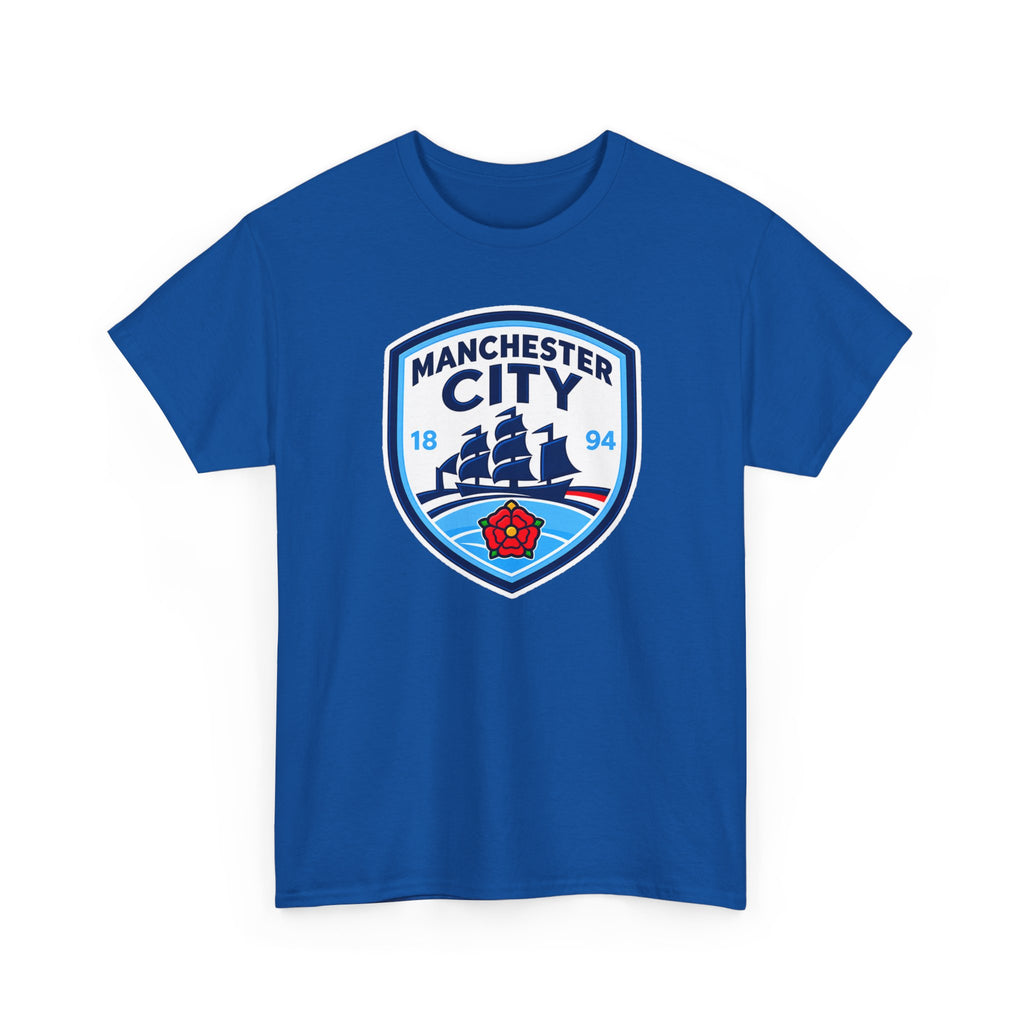 Manchester City Inspired Crest Cotton T-Shirt
