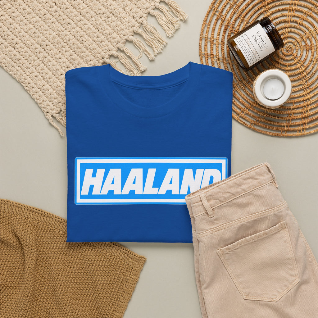 Haaland Box Logo Tee — Soccer Fan Jersey Style Shirt