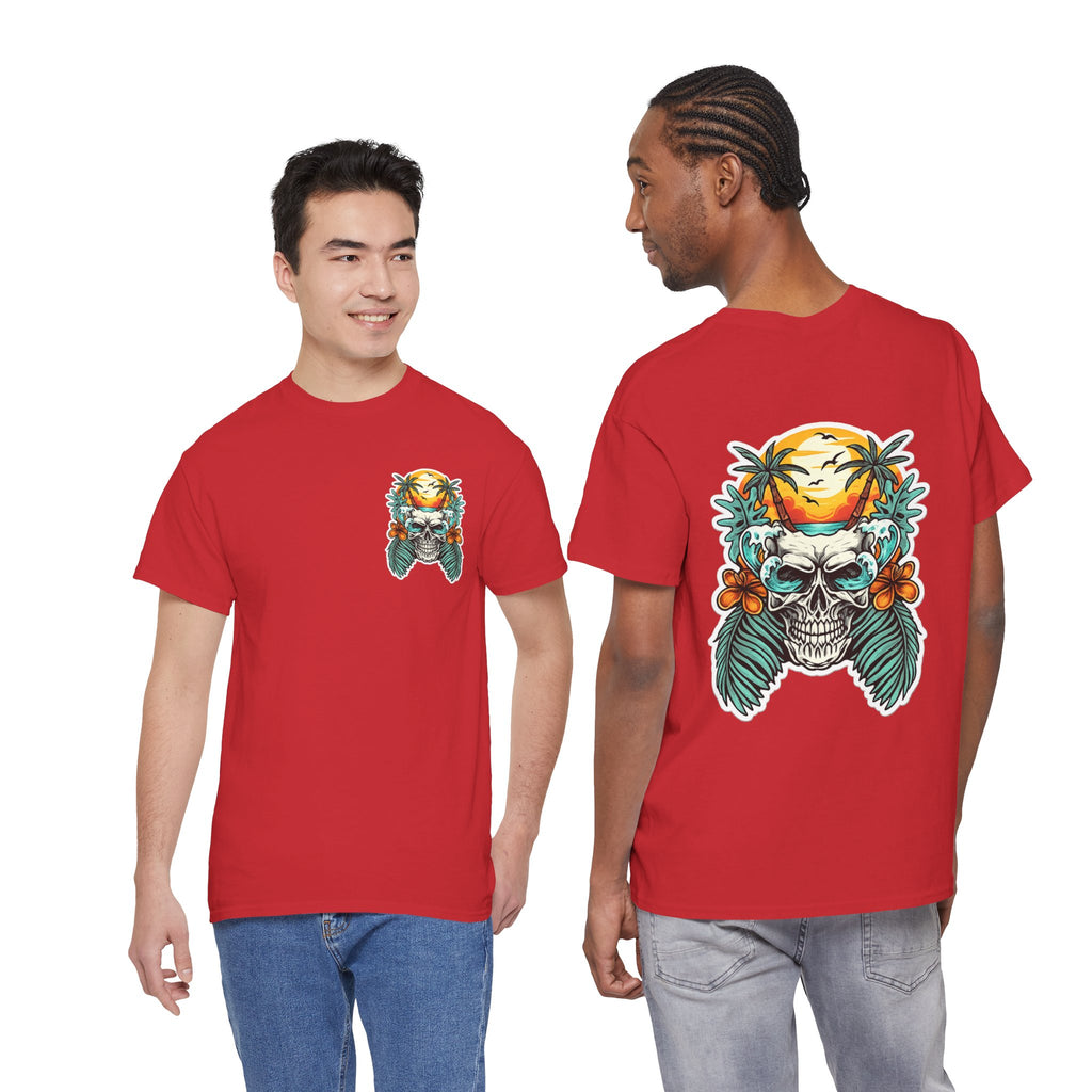 Tropical Skull Tee — Sunset Palm Beach Skull T-Shirt