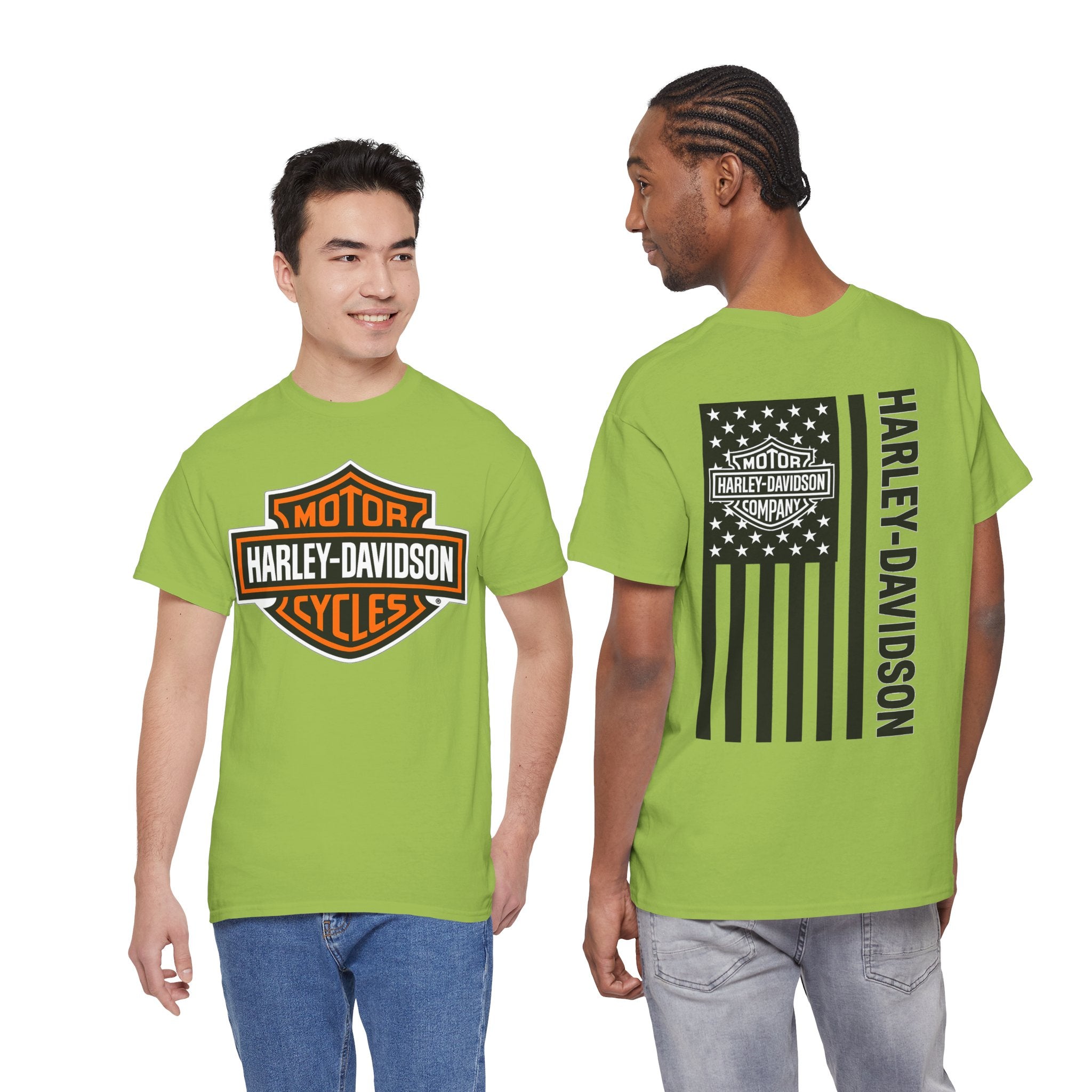 Harley-Davidson American Flag Tee — Vintage Motor Company Back Print