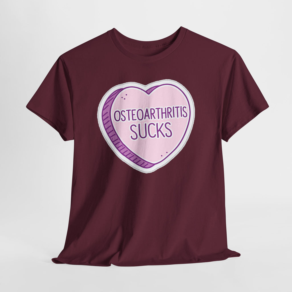 Osteoarthritis Sucks T-Shirt — Pink Heart Awareness Tee
