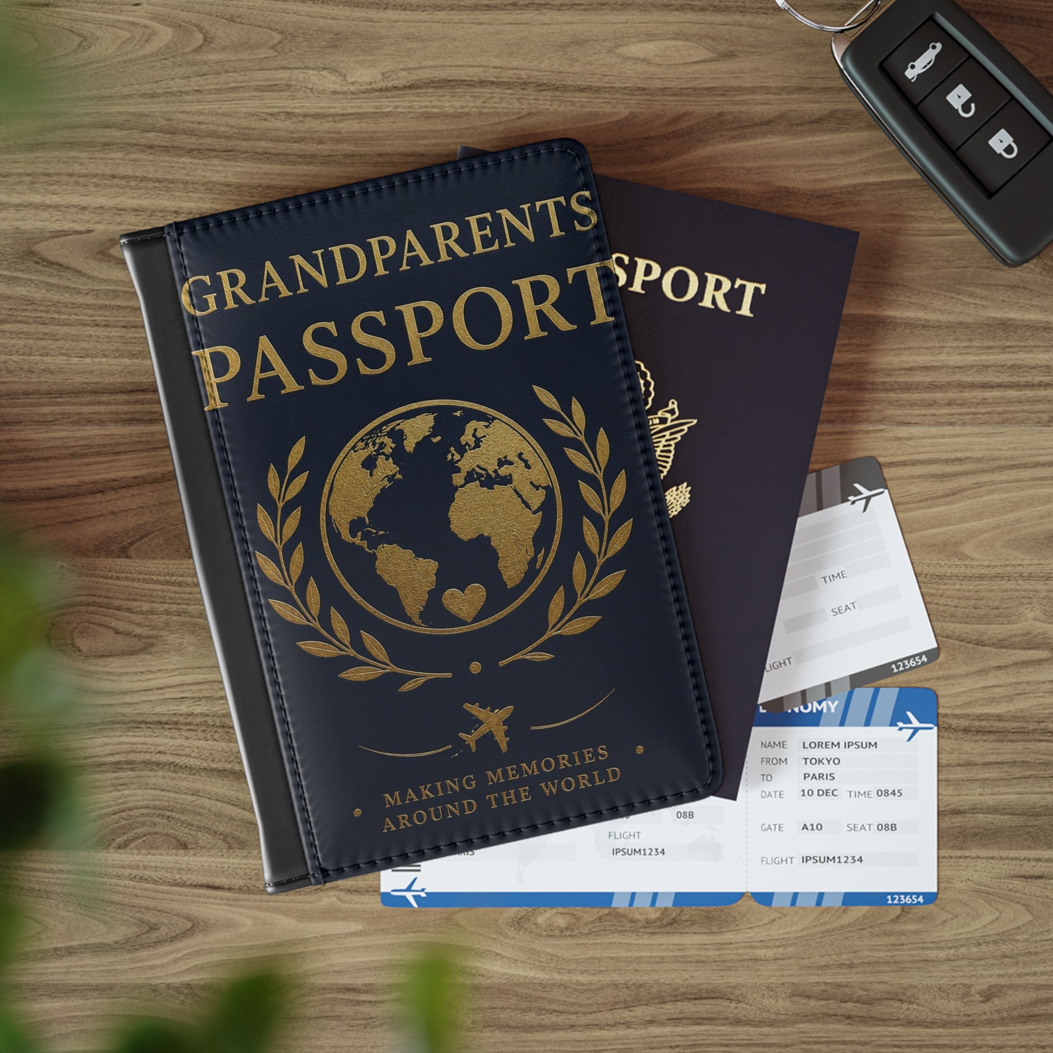 Grandparents Passport Cover — 'Grandparents Passport: Making Memories Around the World' Travel Wallet