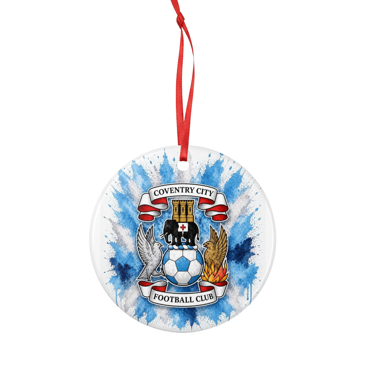Coventry City Football Club Ceramic Ornament — Watercolor Crest Holiday Decoration