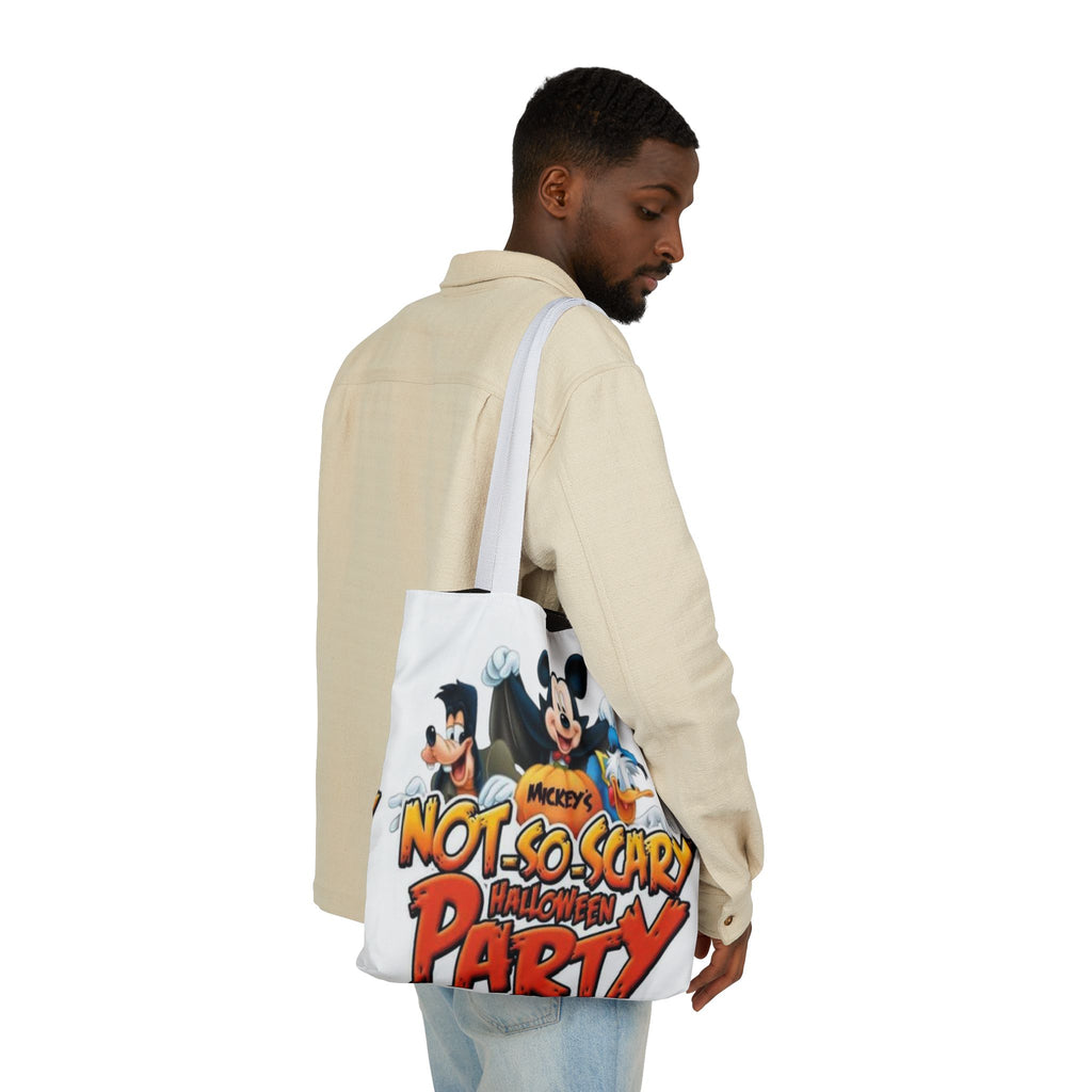 Halloween Party Canvas Tote Bag — "Not-So-Scary Halloween Party" Graphic