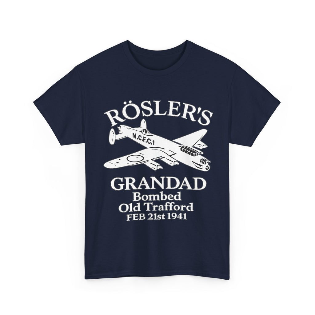 Rösler's Grandad Bombed Old Trafford Tee — WWII Tribute Military Plane Shirt (Feb 21, 1941)