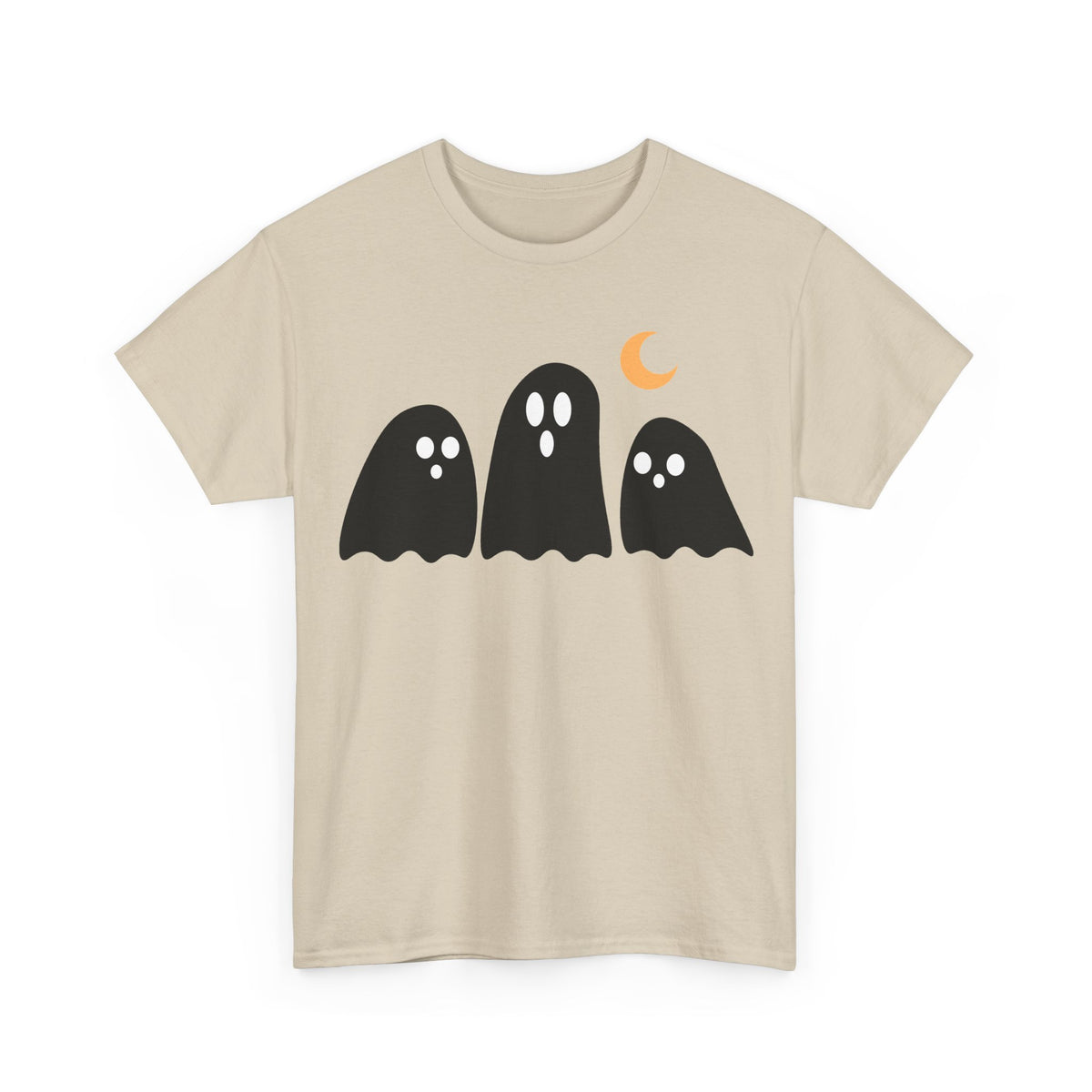 Ghost Trio Moon T-Shirt — Cute Halloween Graphic Tee
