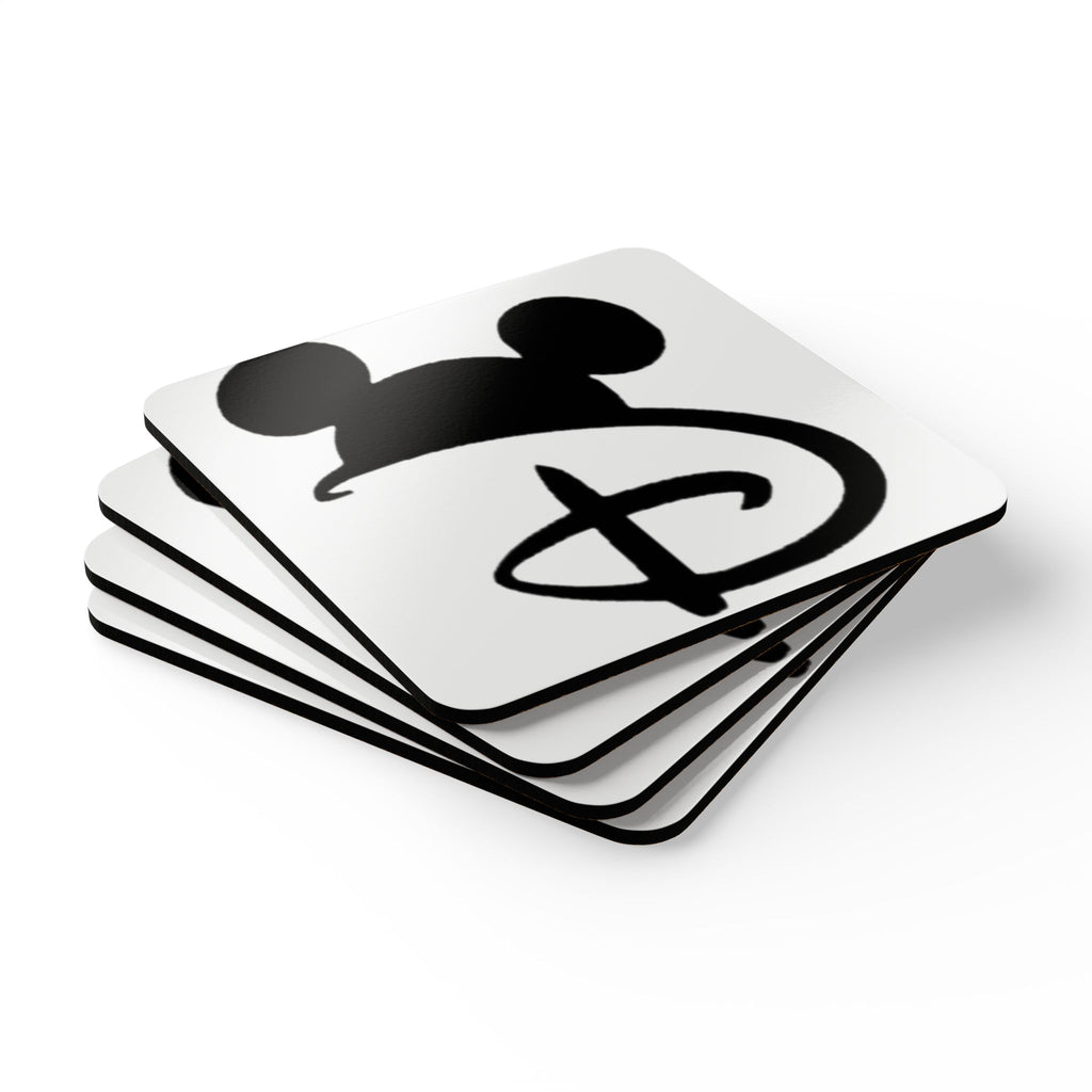 Mickey Silhouette Cork Coaster Set — Disney-Inspired Drink Coasters (4-Pack)