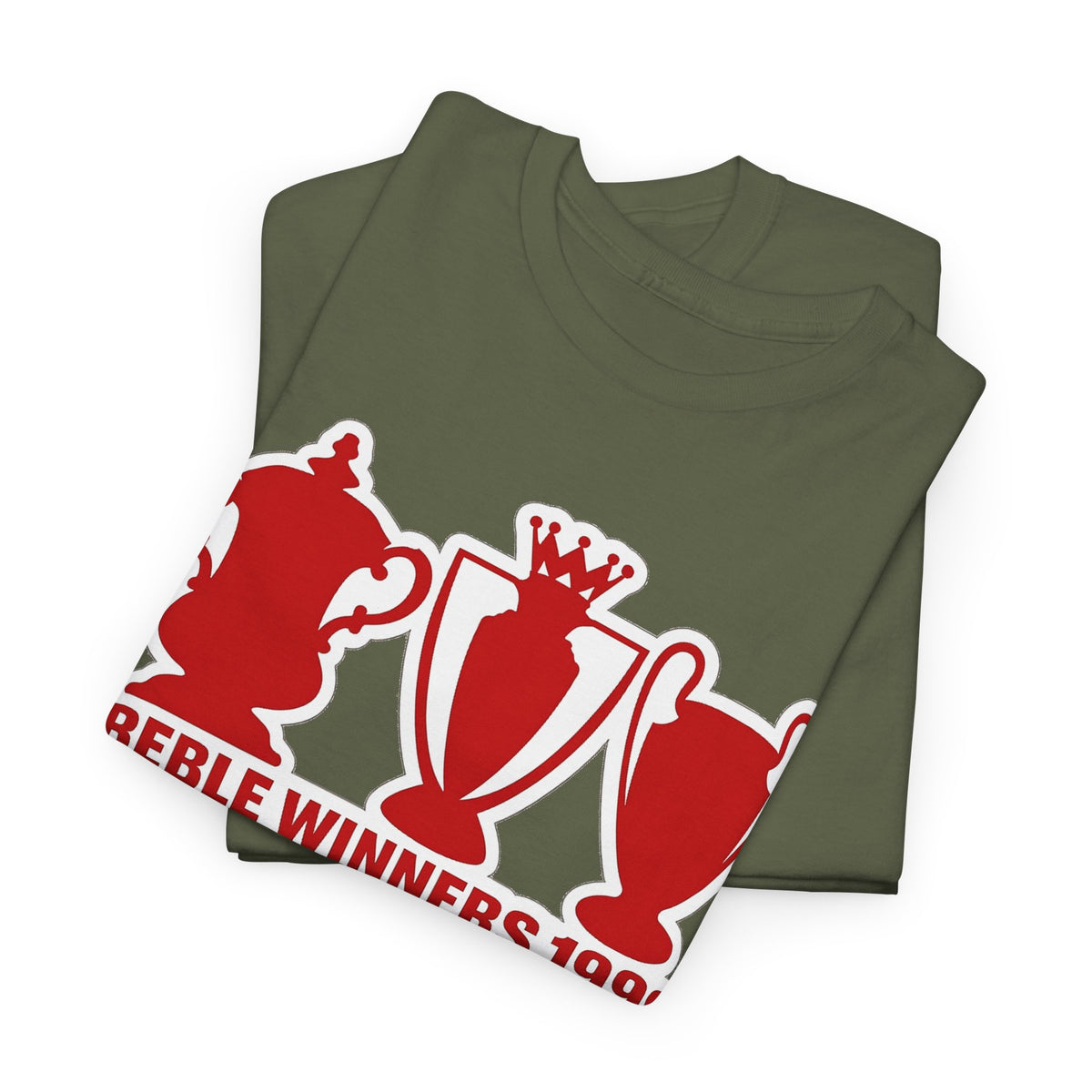 Manchester United Treble Winners 1999 Trophy Graphic Cotton T-Shirt