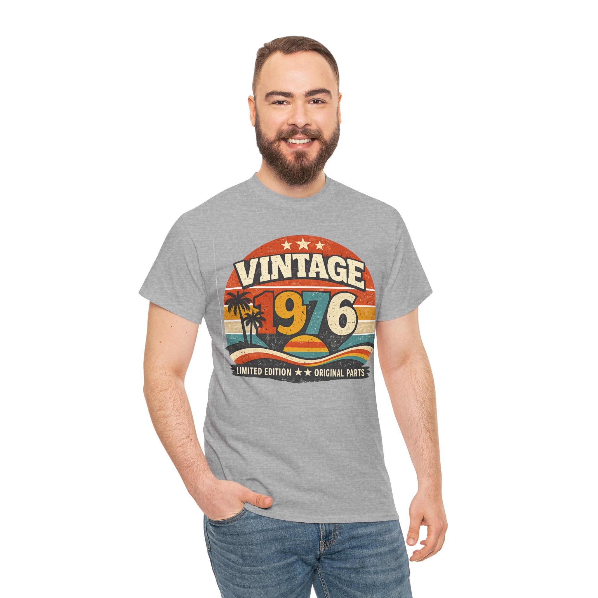 Vintage 1976 T-Shirt — Retro Beach Graphic "Vintage 1976" Birthday Tee