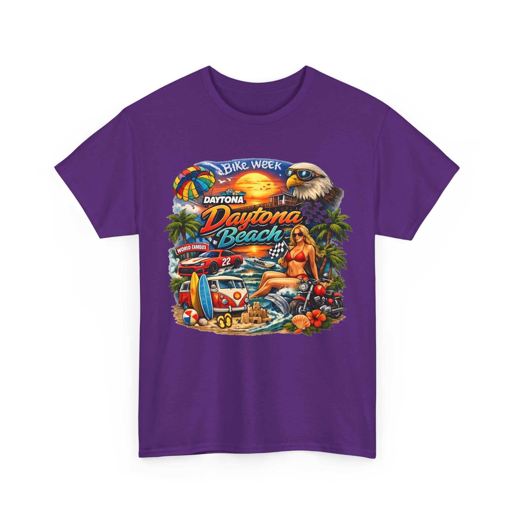 Daytona Beach Vintage Surf T-Shirt — Retro Sunset Palm Beach Tee