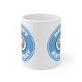 Manchester City Inspired Happy Birthday Football Mug — Manchester City Crest Ceramic Coffee Cup (11oz & 15oz)