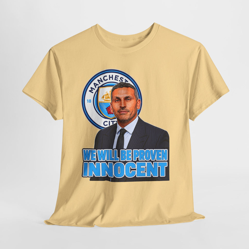 Manchester City “We Will Be Proven Innocent” Fan Cotton T-Shirt