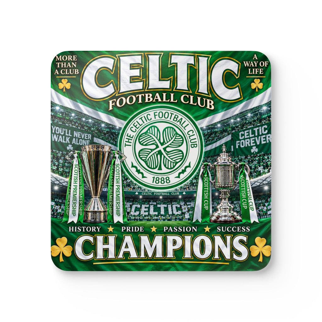 Celtic Football Club 'Champions' Cork Coaster Set — 4-Pack Fan Barware