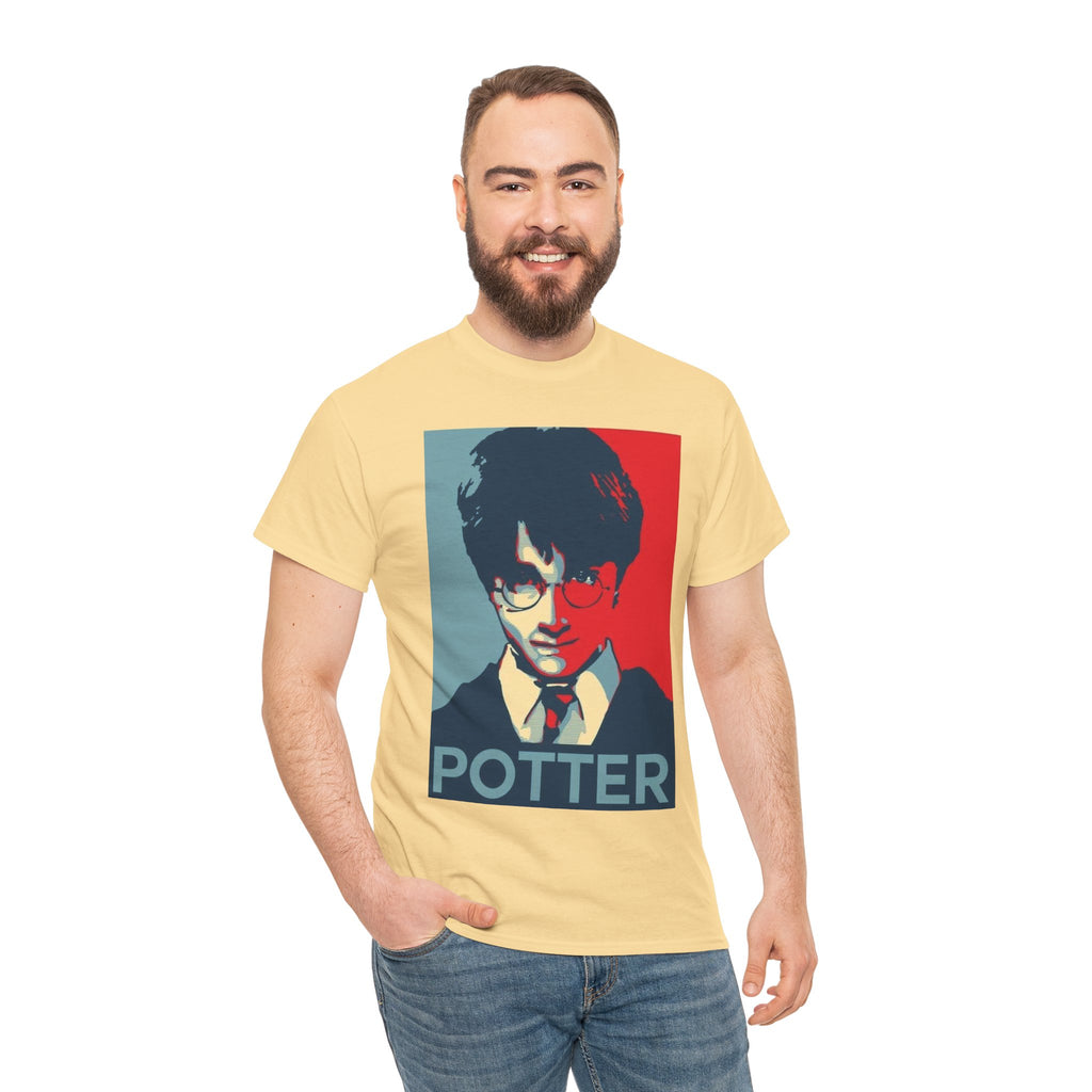 Harry Potter Inspired Vintage Wizard Portrait Cotton T‑Shirt — 'Potter' Graphic Tee