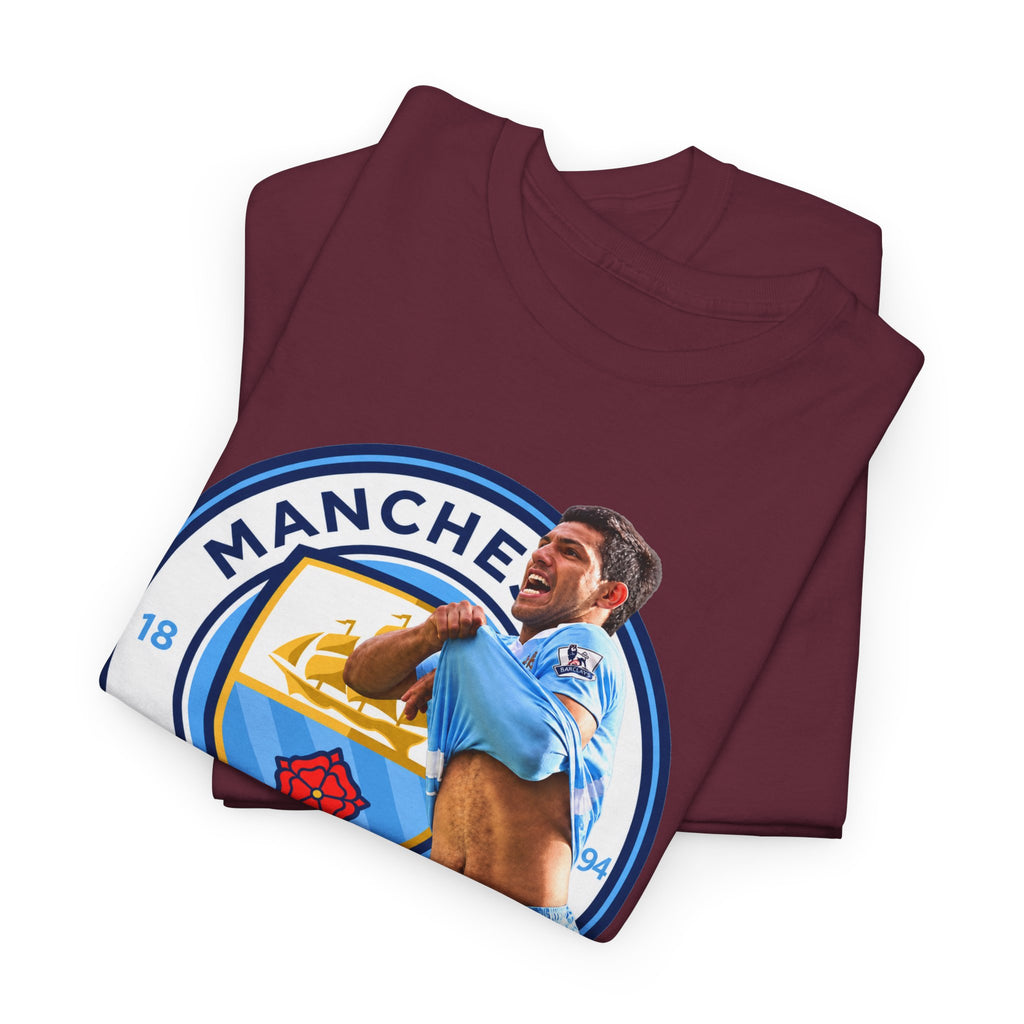 Sergio Aguero Manchester City Legend Soccer Tee — Player Celebration Graphic T-Shirt