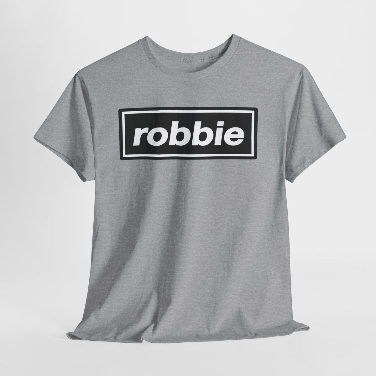 Robbie Inspired Cotton T-Shirt — Minimal Black Box Logo T-Shirt