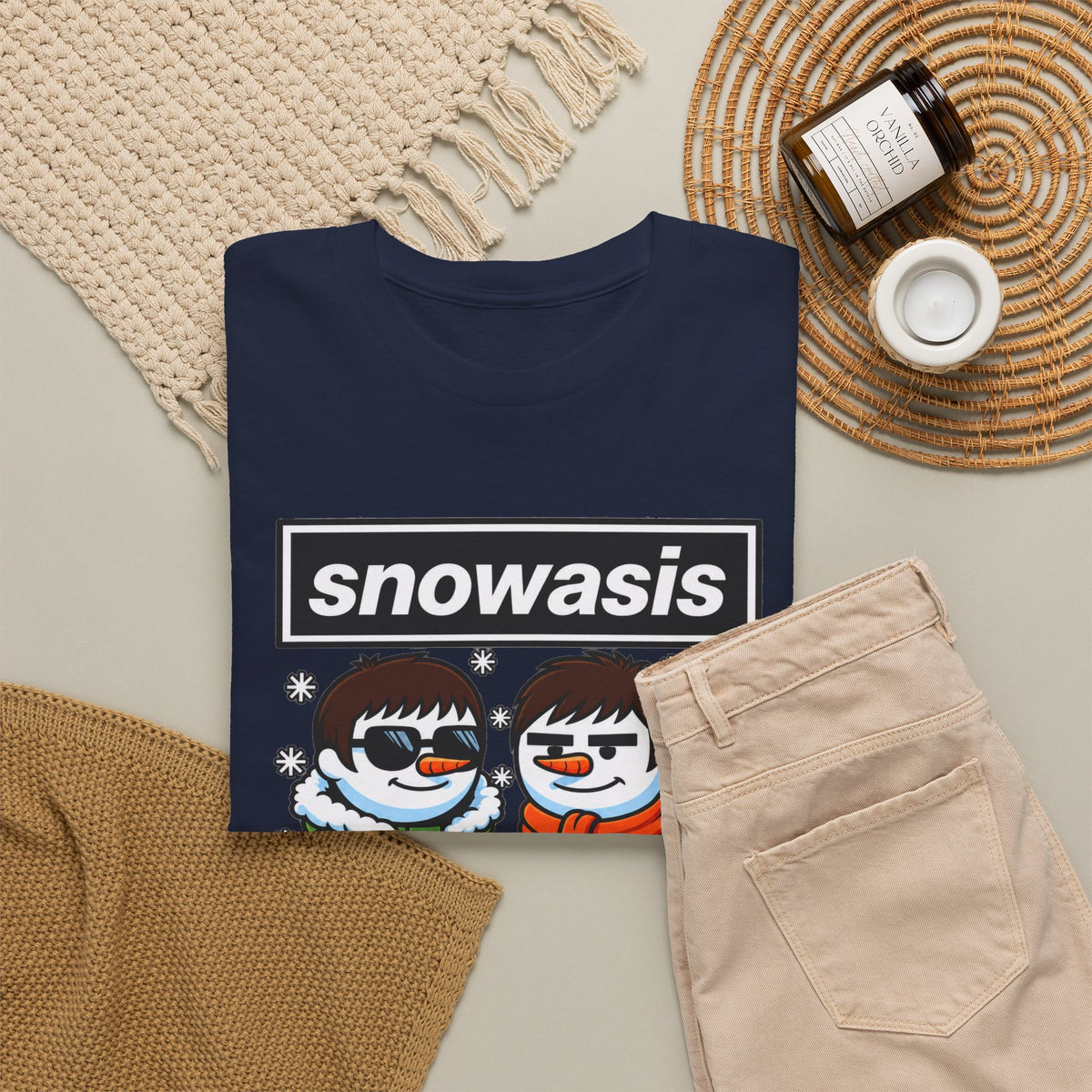 Snowasis ‘Some Might Sleigh’ Christmas Snowman #Oasis Inspired Cotton T-Shirt / Tee
