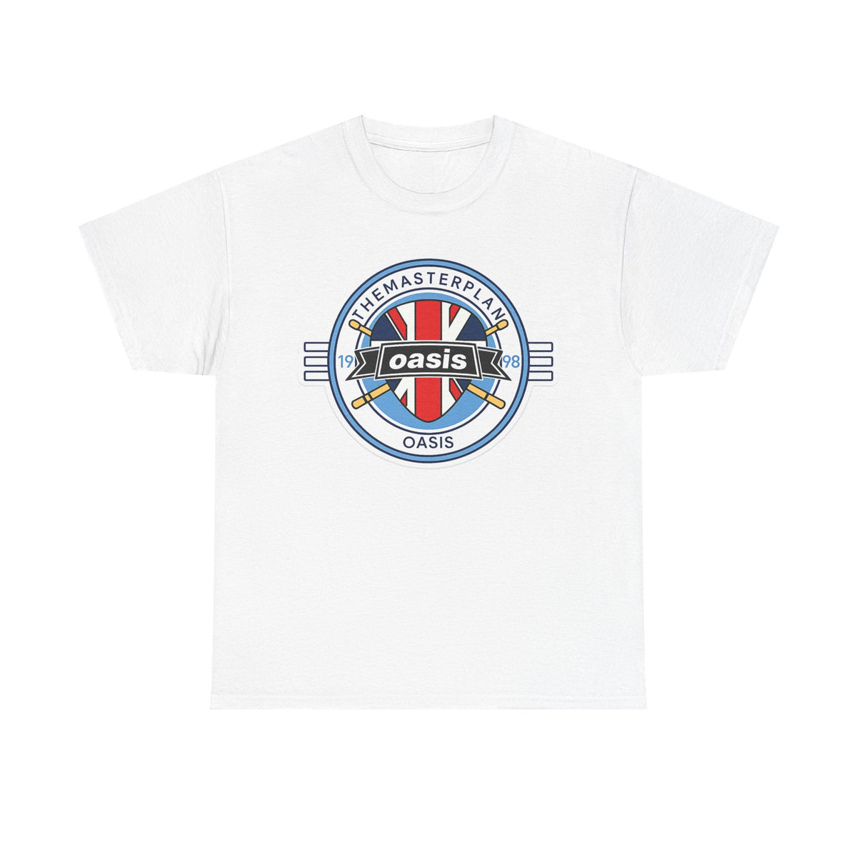 Oasis Union Jack Band Tee – Retro Rock Logo T-Shirt