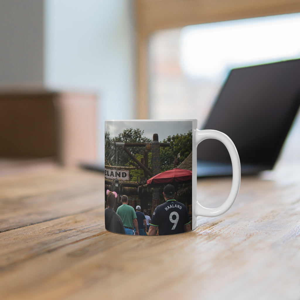 Adventureland Entrance Photo Ceramic Mug — Theme Park Travel Souvenir (11oz & 15oz)