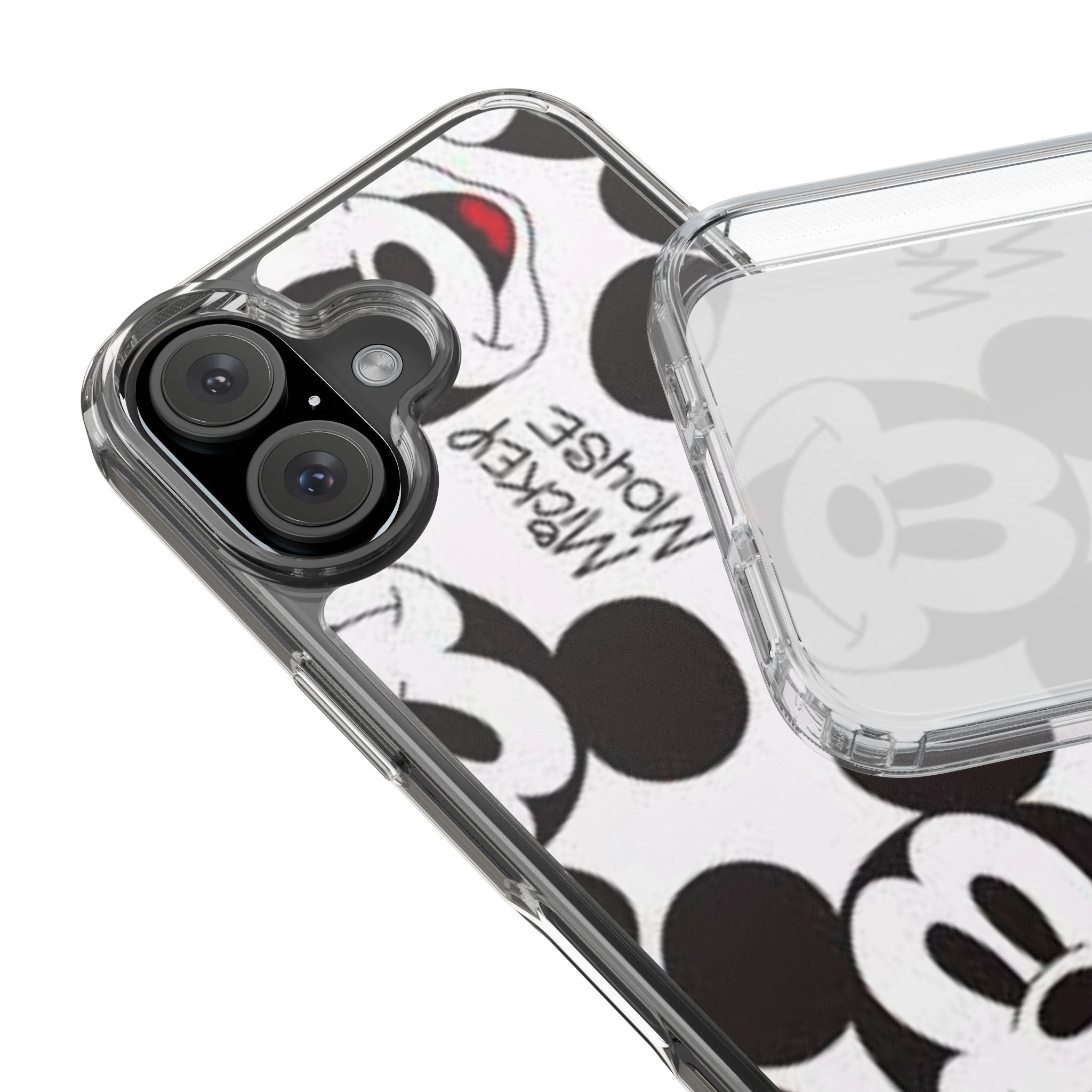 Mickey Mouse Clear Phone Case – Retro Cartoon Pattern Clear Case