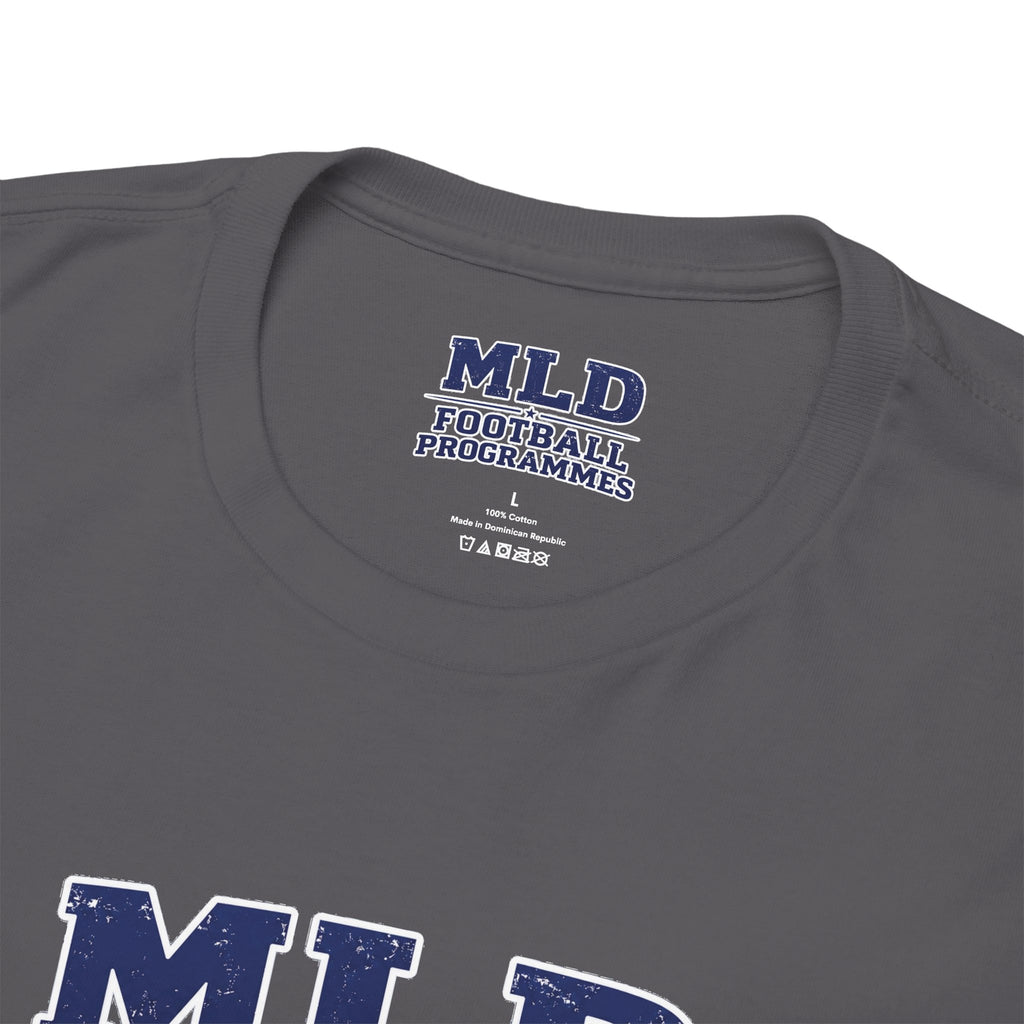 MLD Football Programmes Tee — Vintage Sports Logo Cotton T‑Shirt